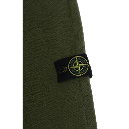 Green Pants with Elastic Waist and Logo Patch on the Front in Cotton Boy