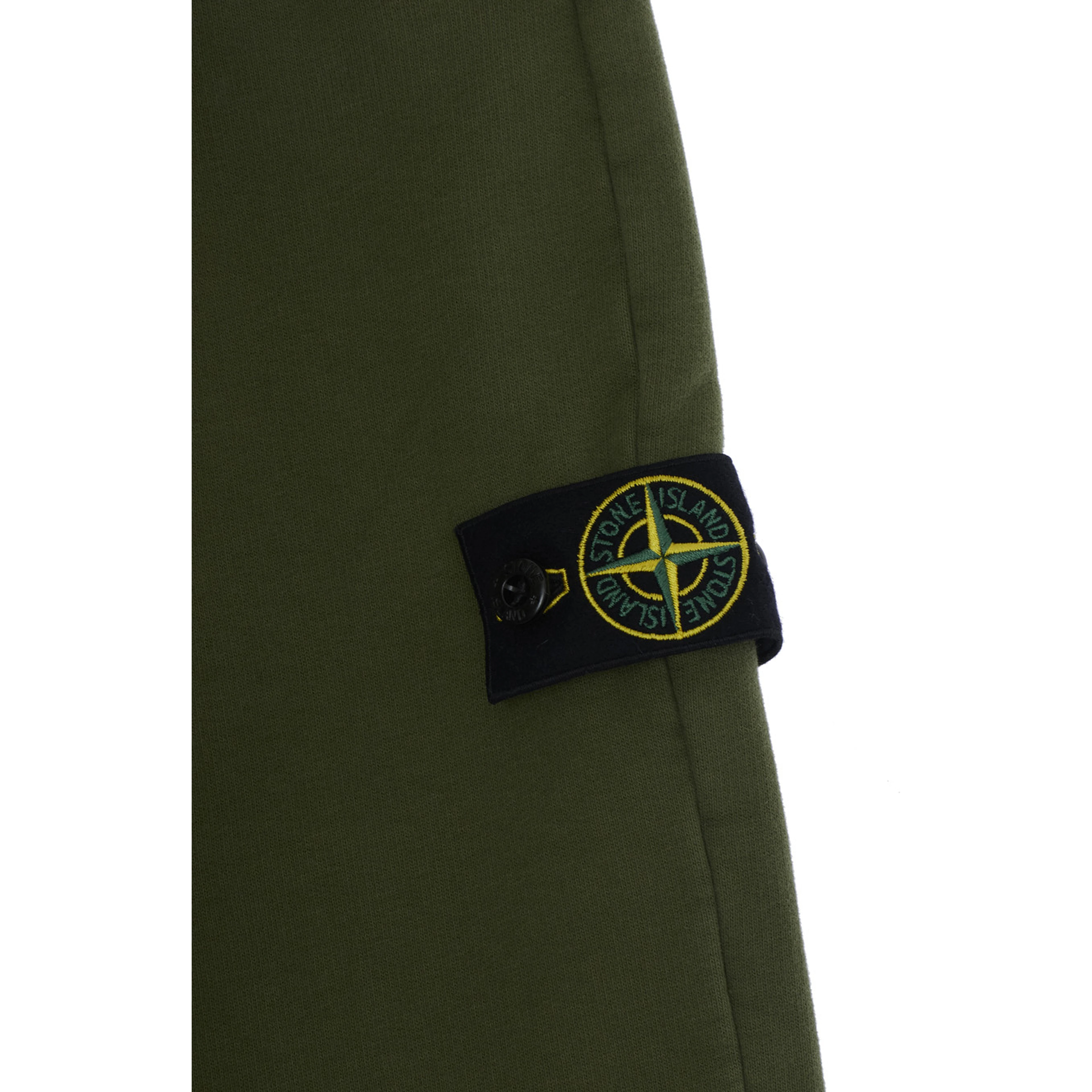 Green Pants with Elastic Waist and Logo Patch on the Front in Cotton Boy