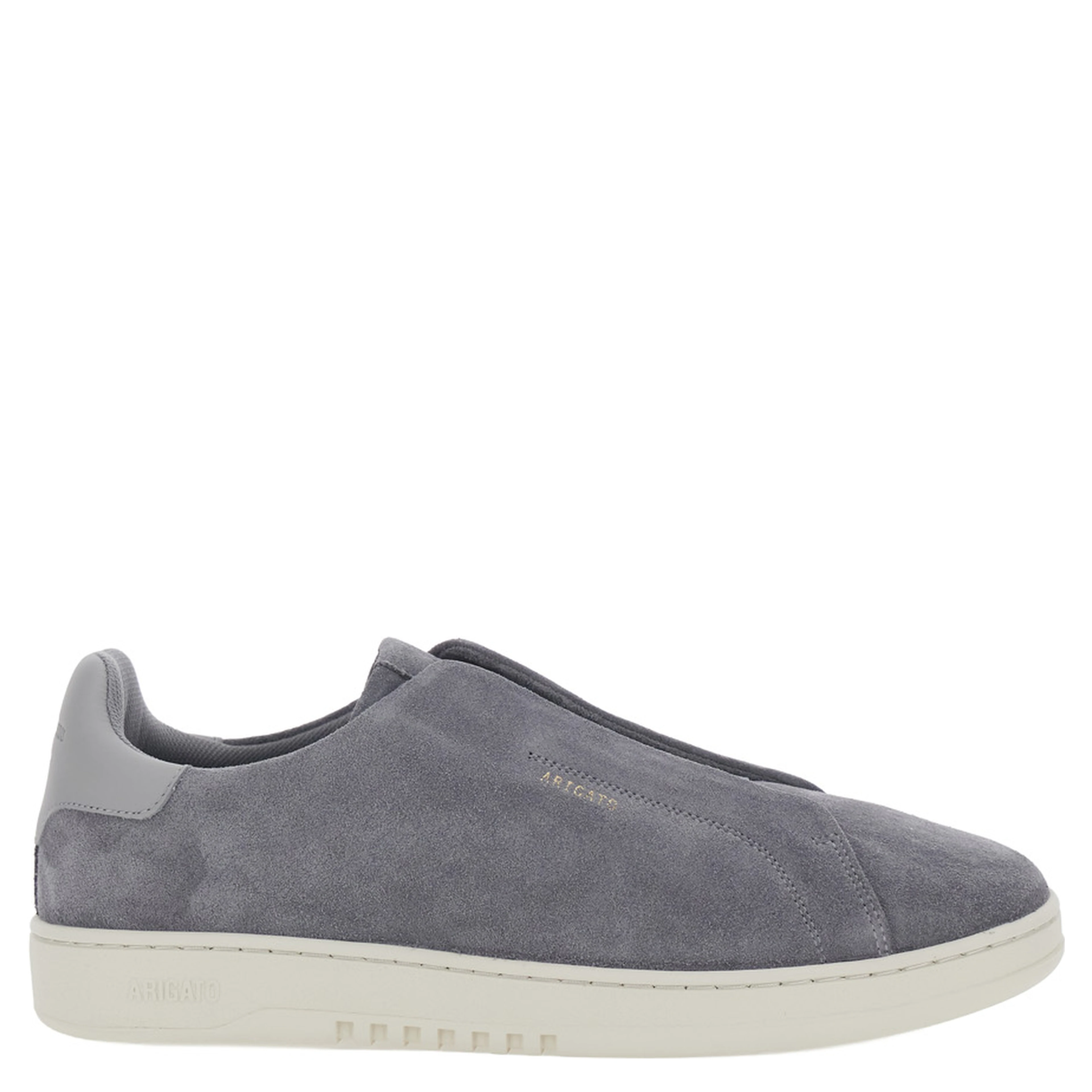Dice Gray Laceless Sneakers with Logo Lettering on the Side and Heel in Suede for Men