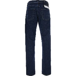 blue Slim jeans with logo patch on the back in denim for men