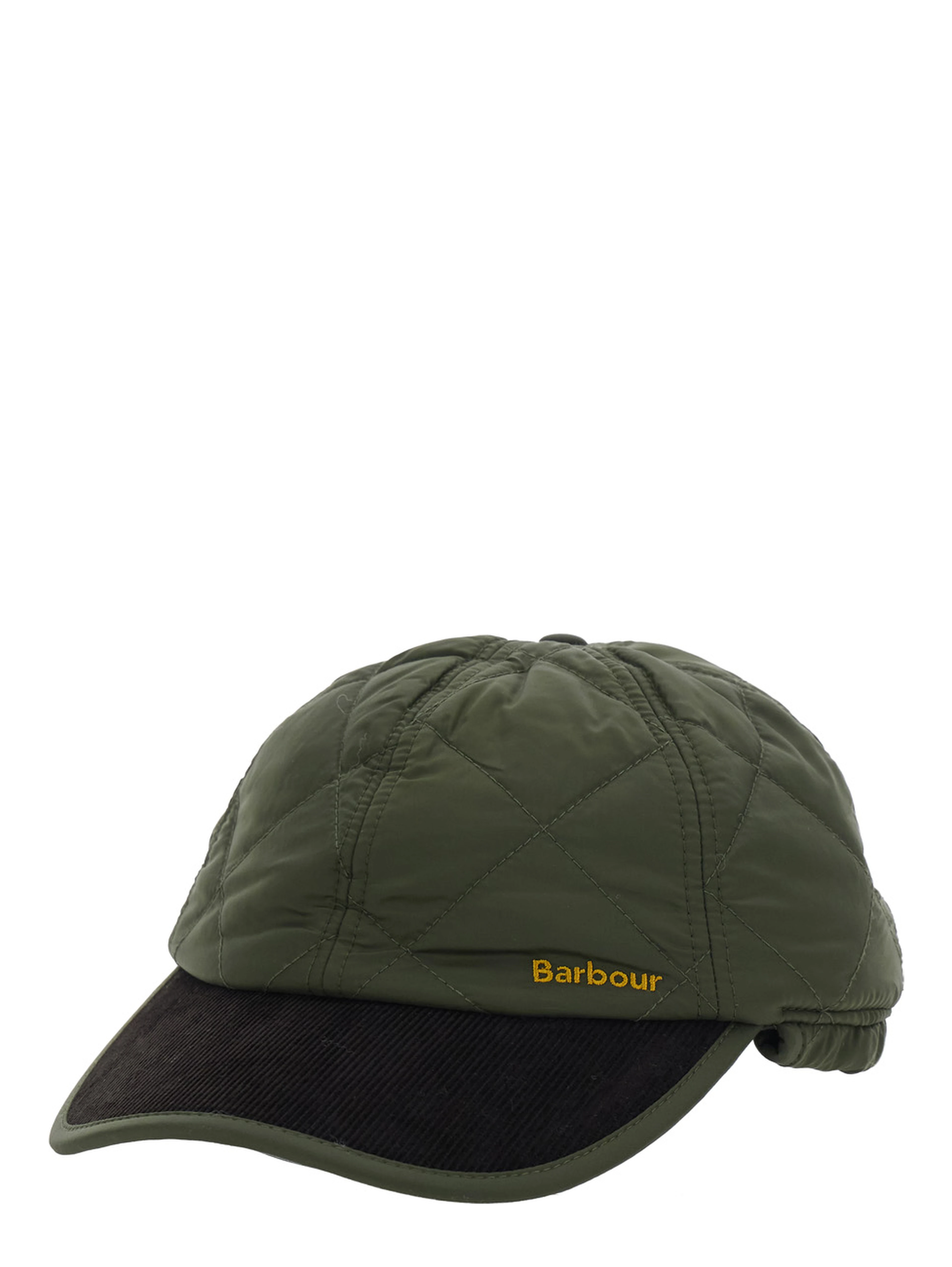 Quilted cap with visor and green cotton details unisex
