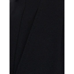 Black Bermuda with Belt Loops and two welt pockets on the back in wool for women