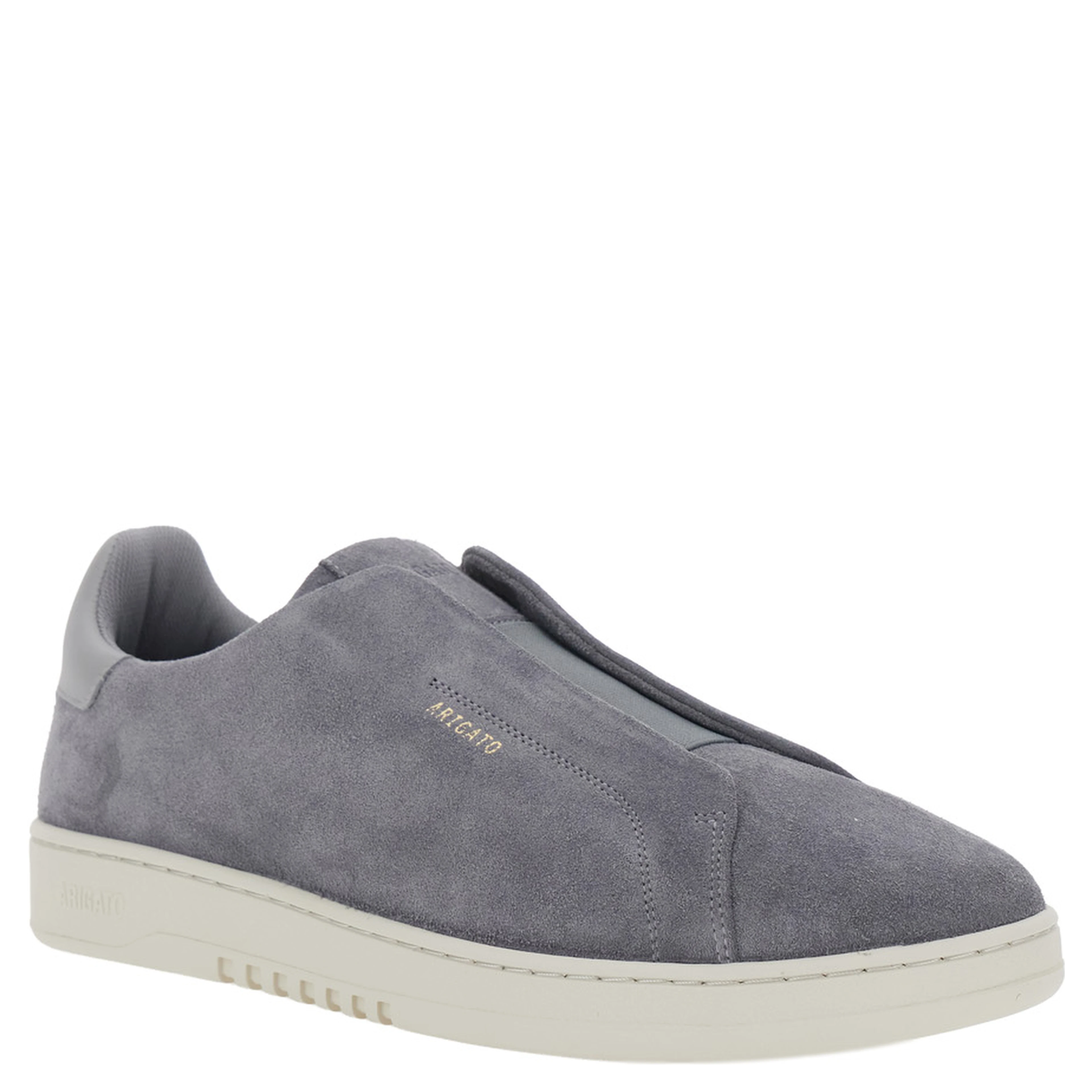 Dice Gray Laceless Sneakers with Logo Lettering on the Side and Heel in Suede for Men