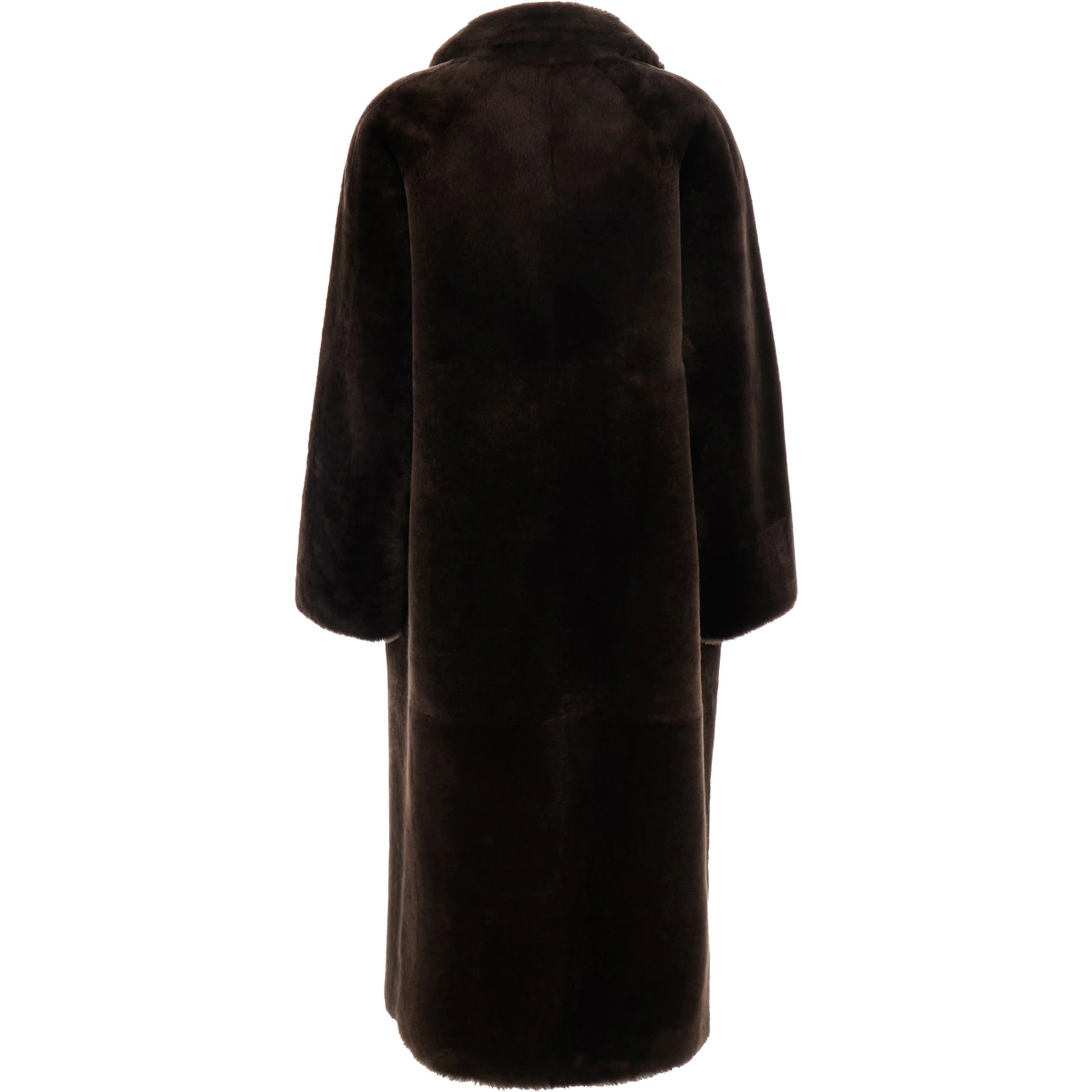 brown Coat with notched collar in fur women