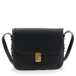 Crossbody bag BELLISSIMA MAXI in leather and black for women