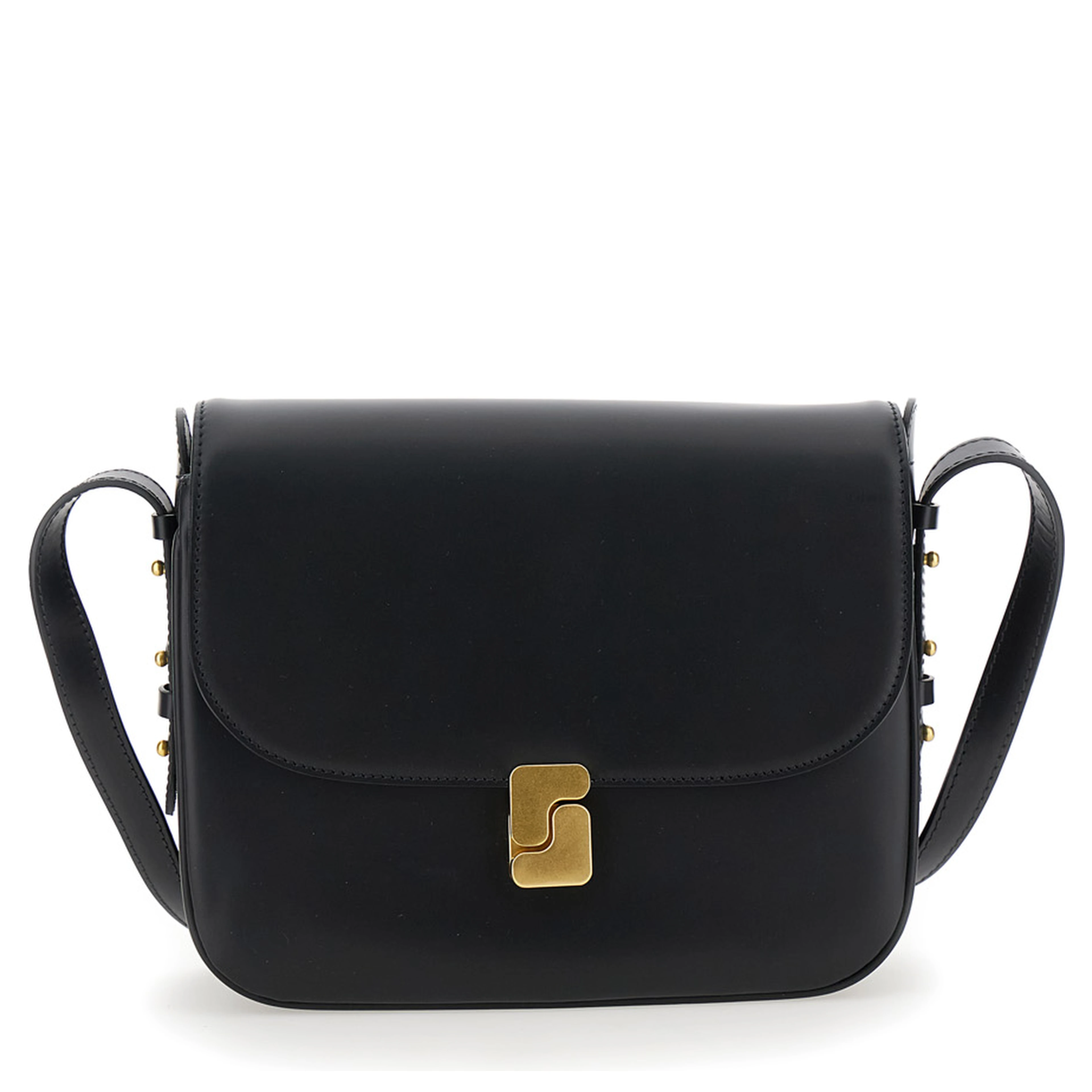 Crossbody bag BELLISSIMA MAXI in leather and black for women