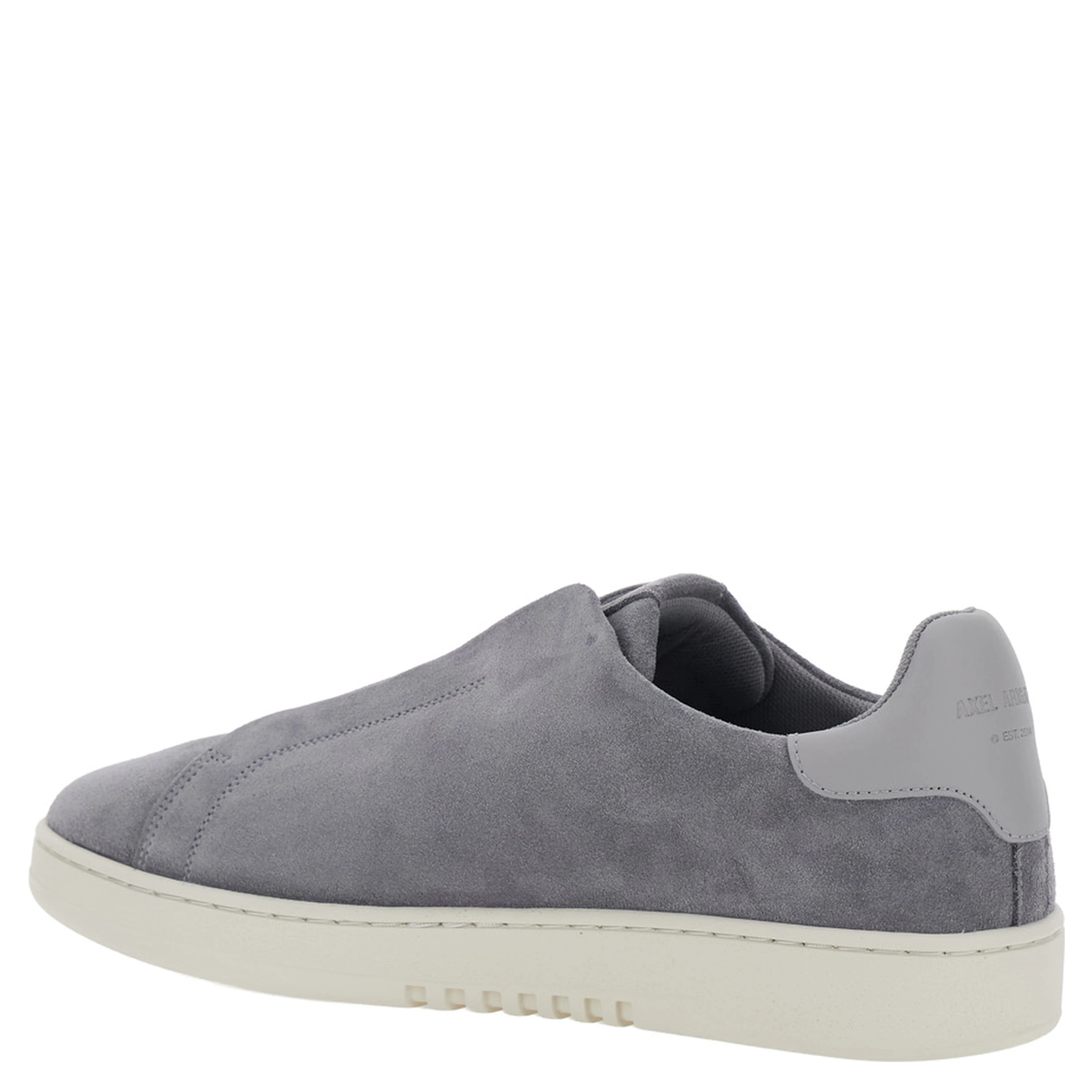 Dice Gray Laceless Sneakers with Logo Lettering on the Side and Heel in Suede for Men