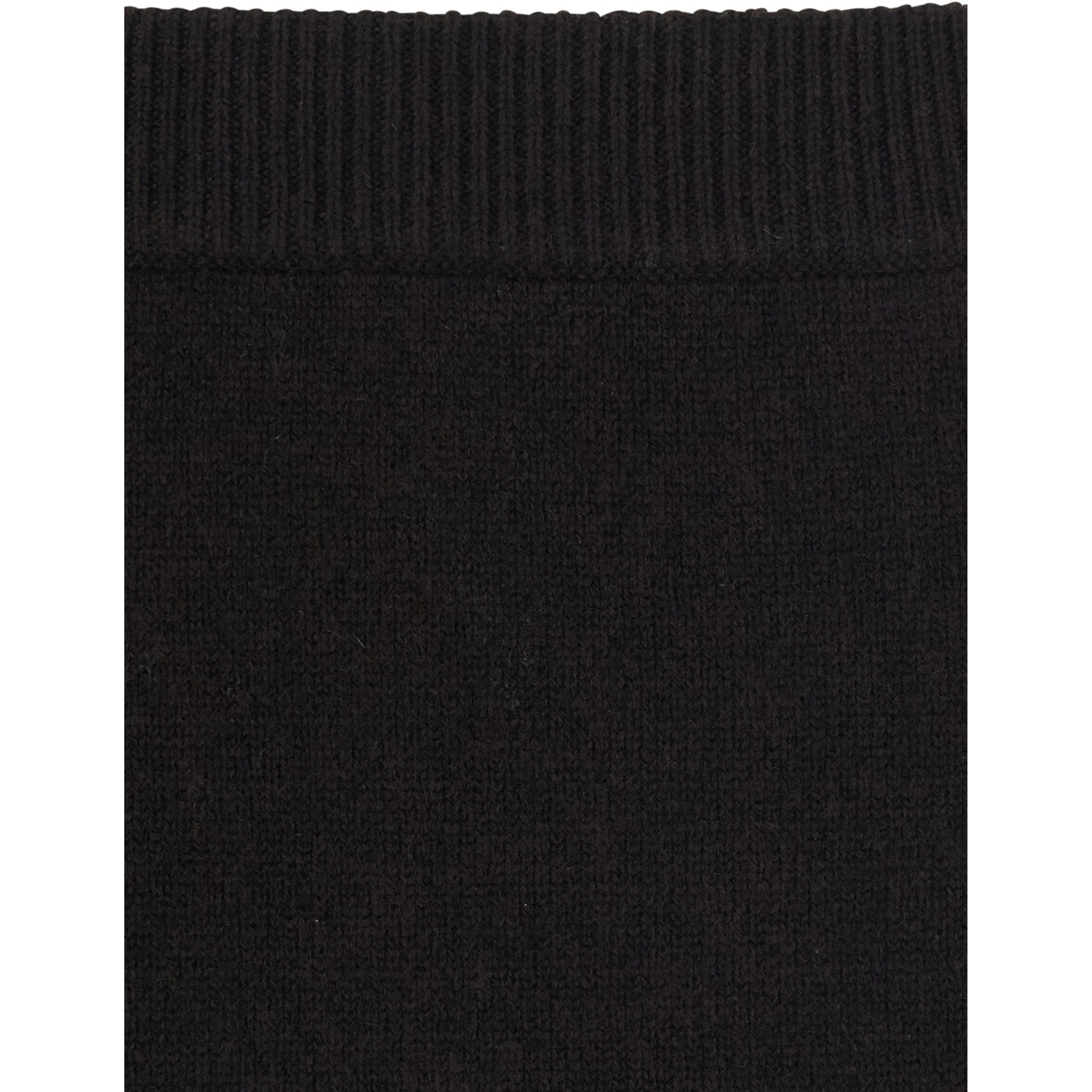 Clare Brown Skirt with ribbed waist in cashmere for women