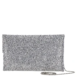 CLUTCH ENTIRELY COVERED IN STRASS WITH CUSTOM METAL CHAIN FOR WOMEN