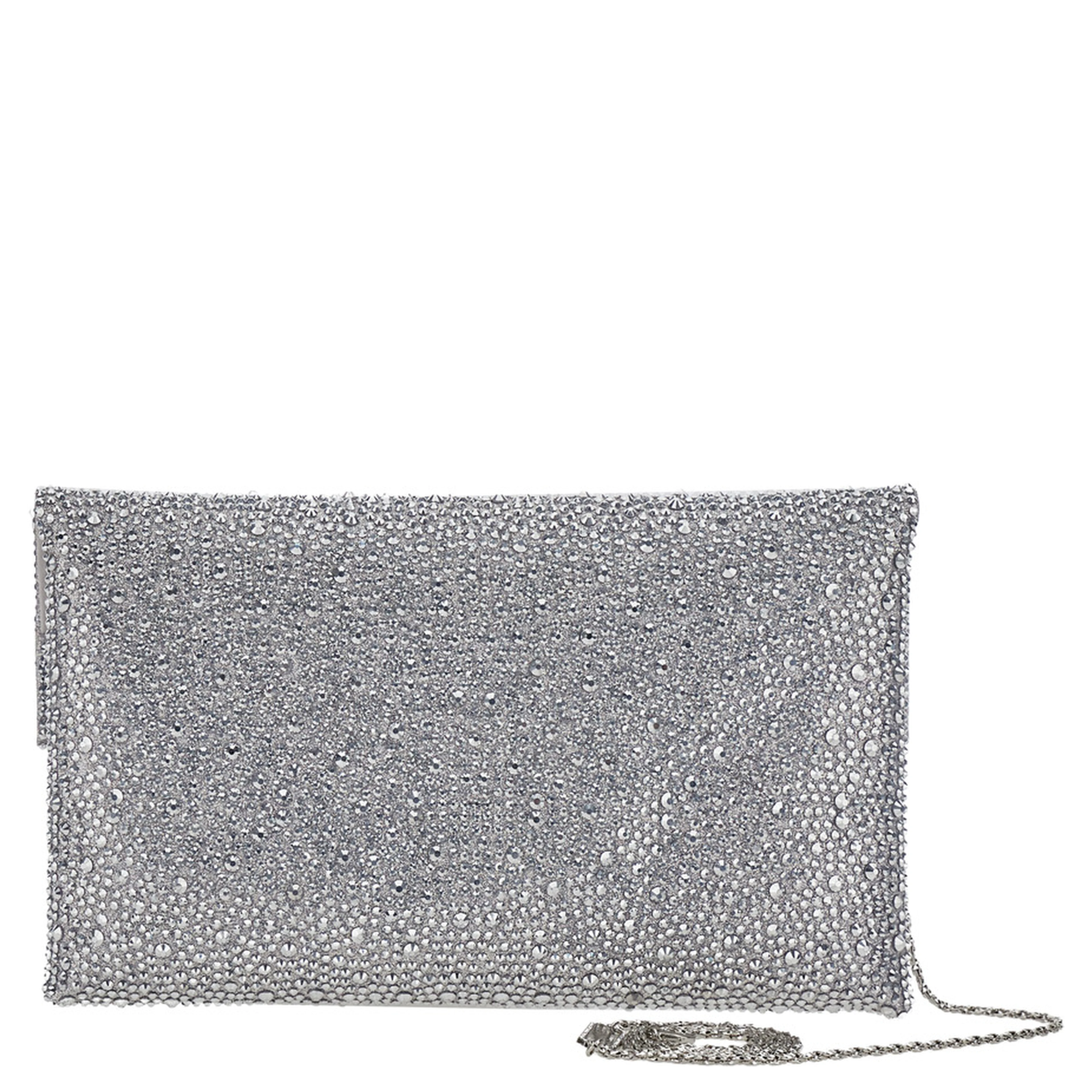 CLUTCH ENTIRELY COVERED IN STRASS WITH CUSTOM METAL CHAIN FOR WOMEN