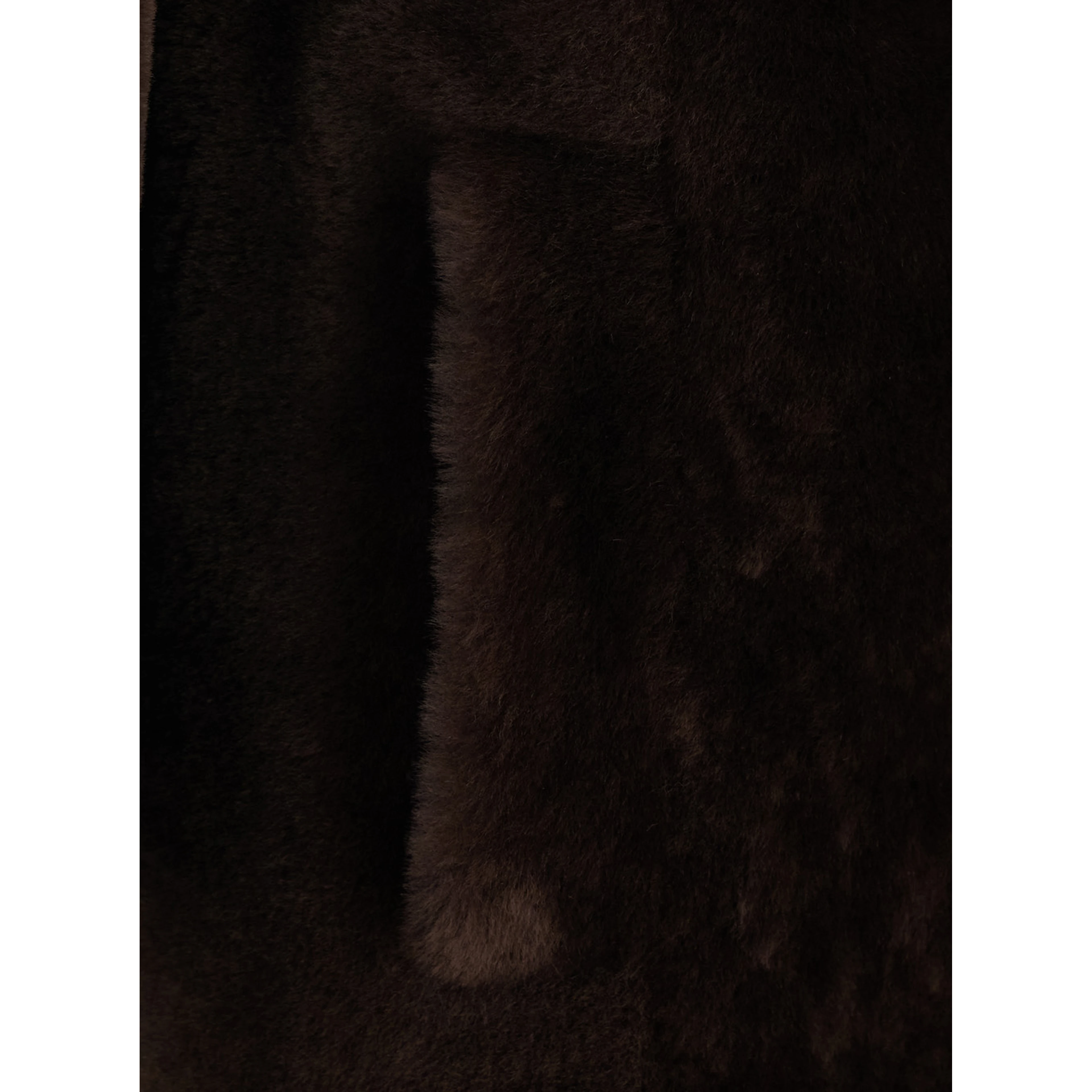 brown Coat with notched collar in fur women