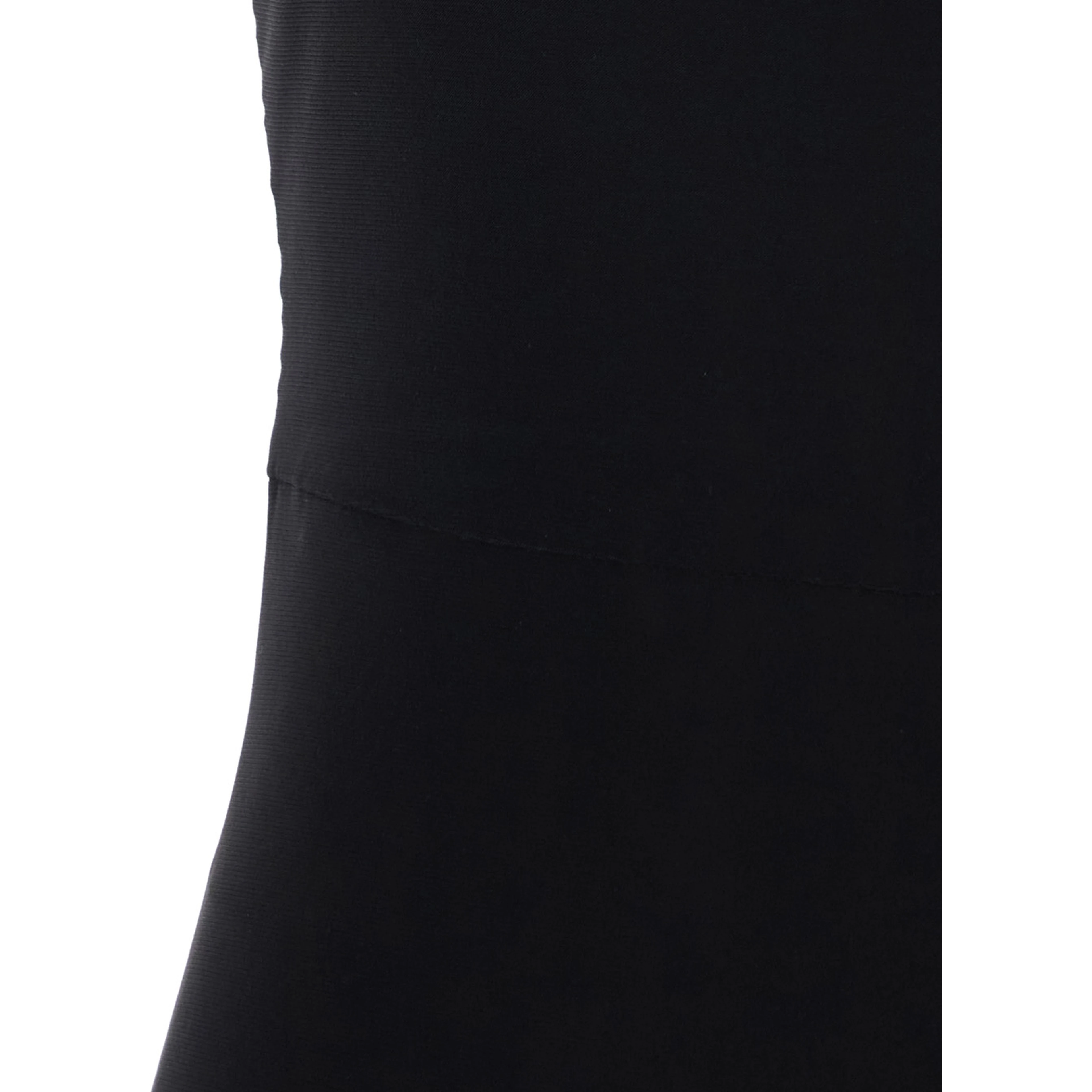 black Long dress with square neckline and sleeveless design in tech fabric for women