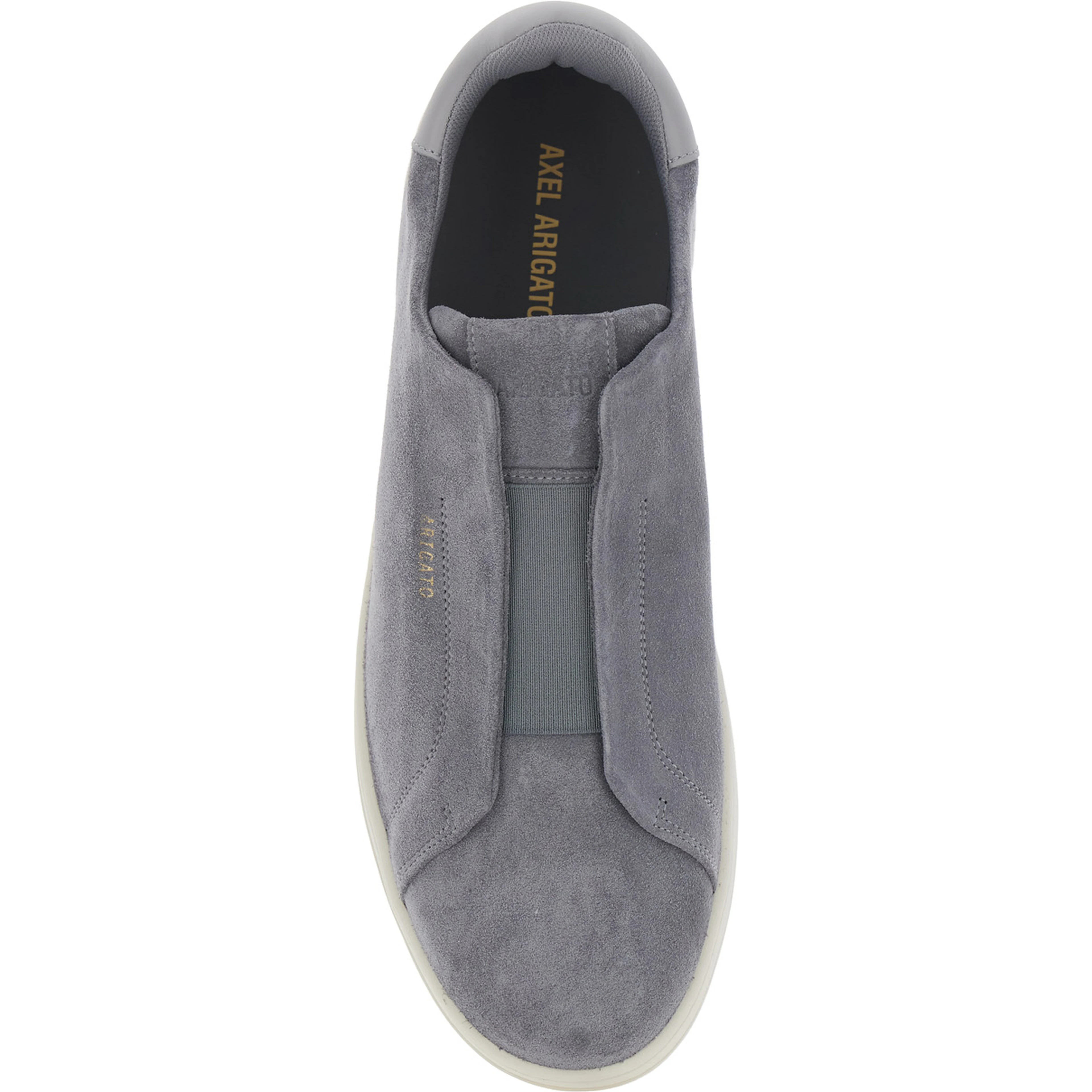 Dice Gray Laceless Sneakers with Logo Lettering on the Side and Heel in Suede for Men