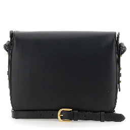 Crossbody bag BELLISSIMA MAXI in leather and black for women