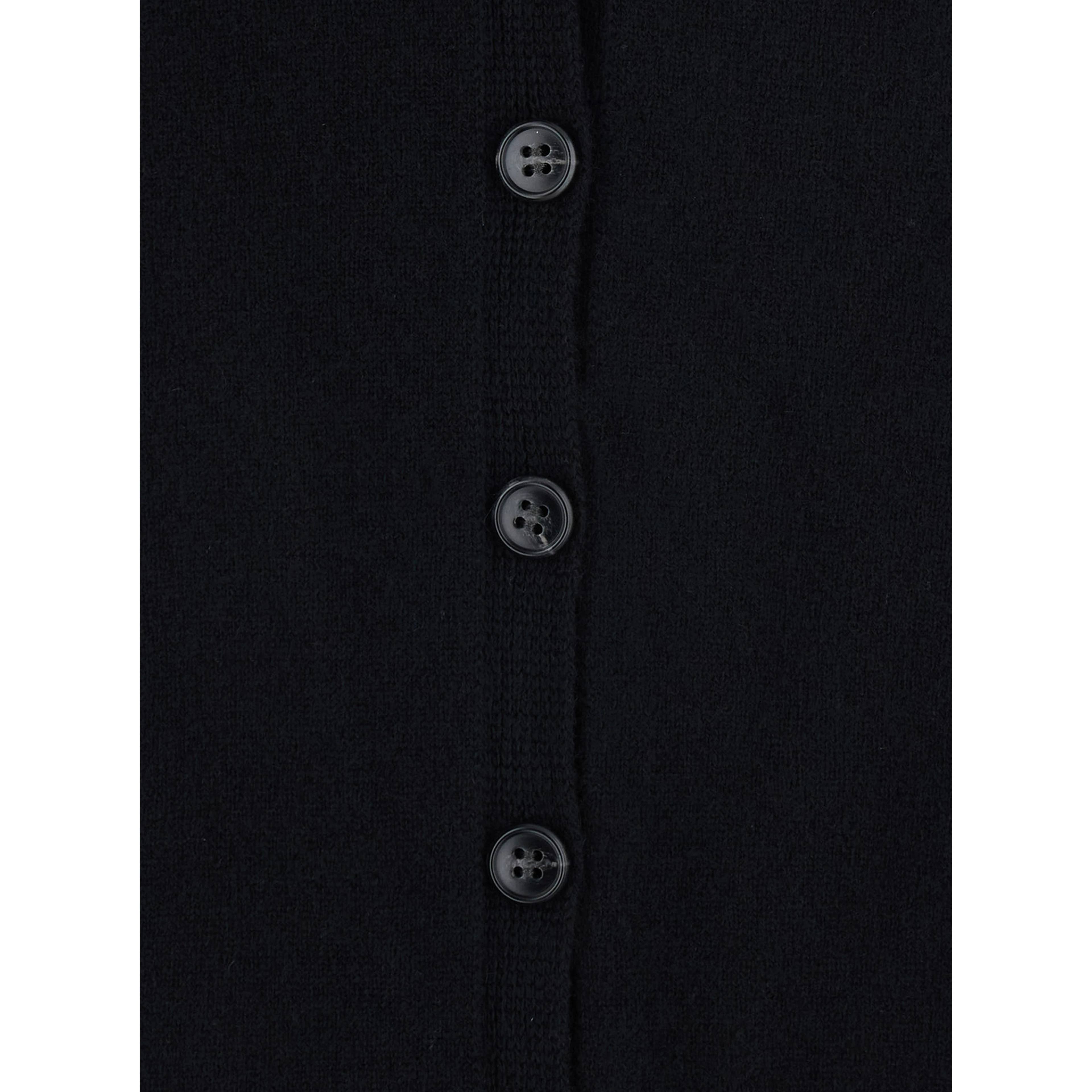 Jiani Black Cardigan with V-neck on front and back in cashmere for women