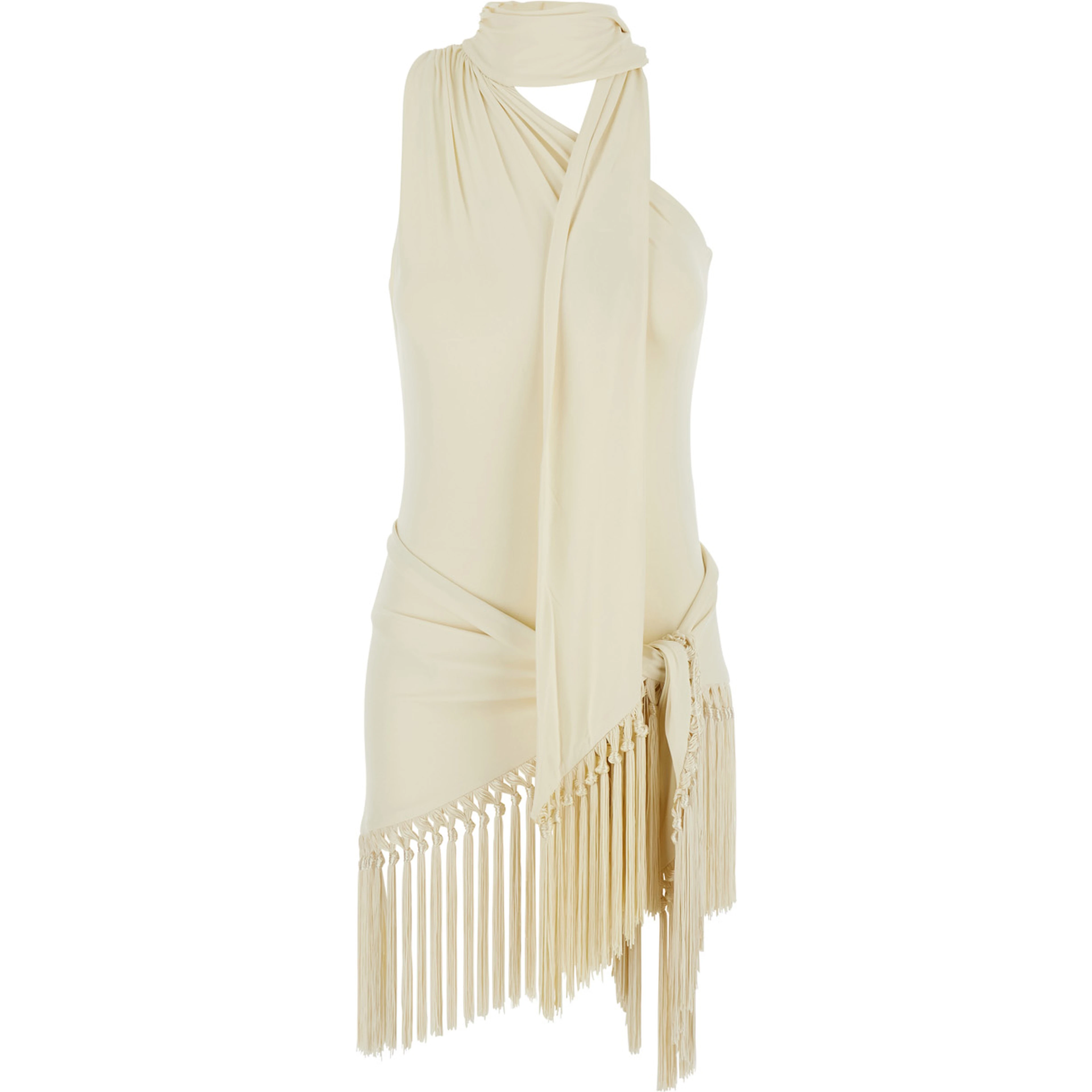 white Swim shorts with fringed edge design in fabric for women