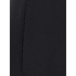 Black Pants with two welt pockets on the back in wool for women