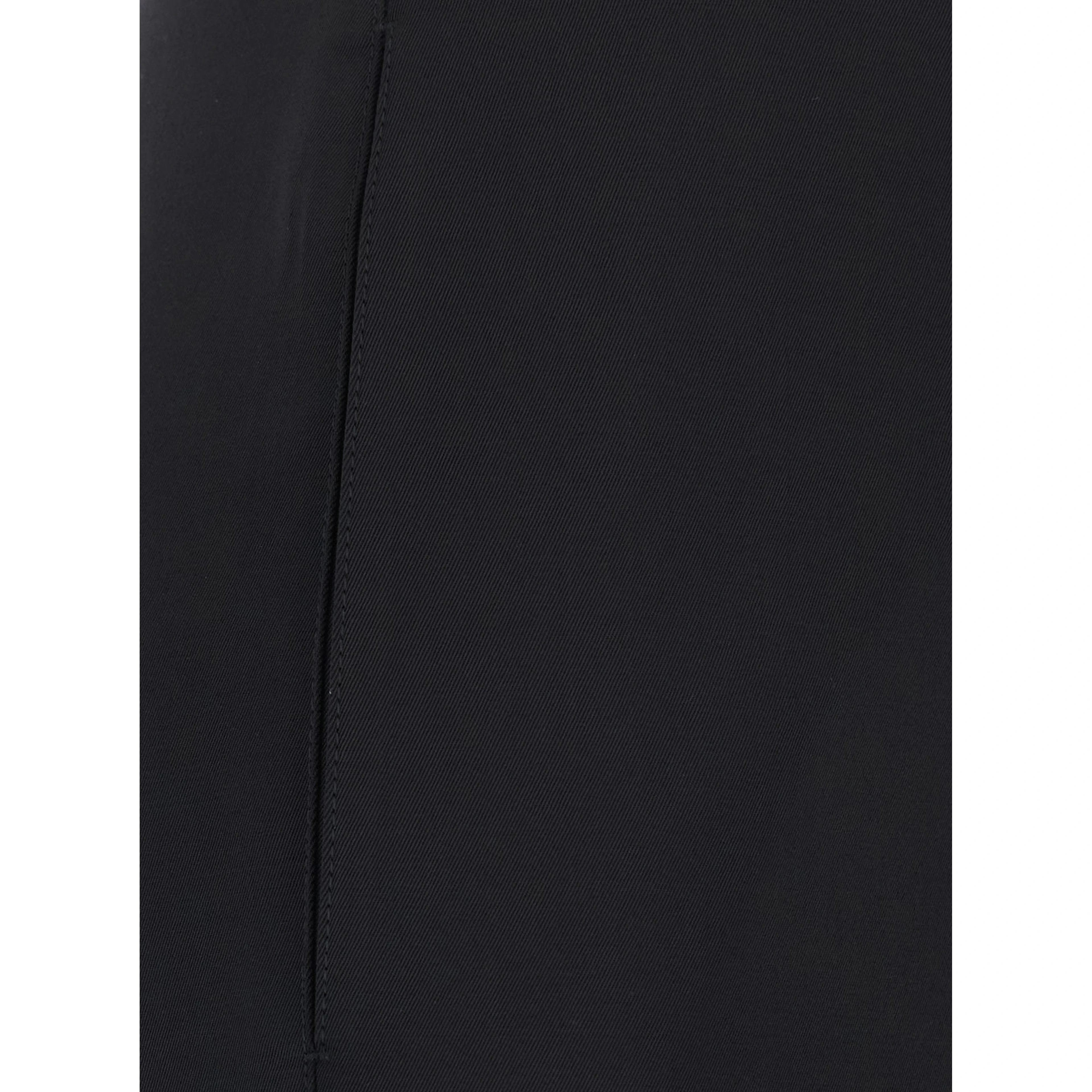 Black Pants with two welt pockets on the back in wool for women