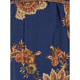 Aster  Multicolor Pants with elasticated drawstring waist and all-over print in silk for women