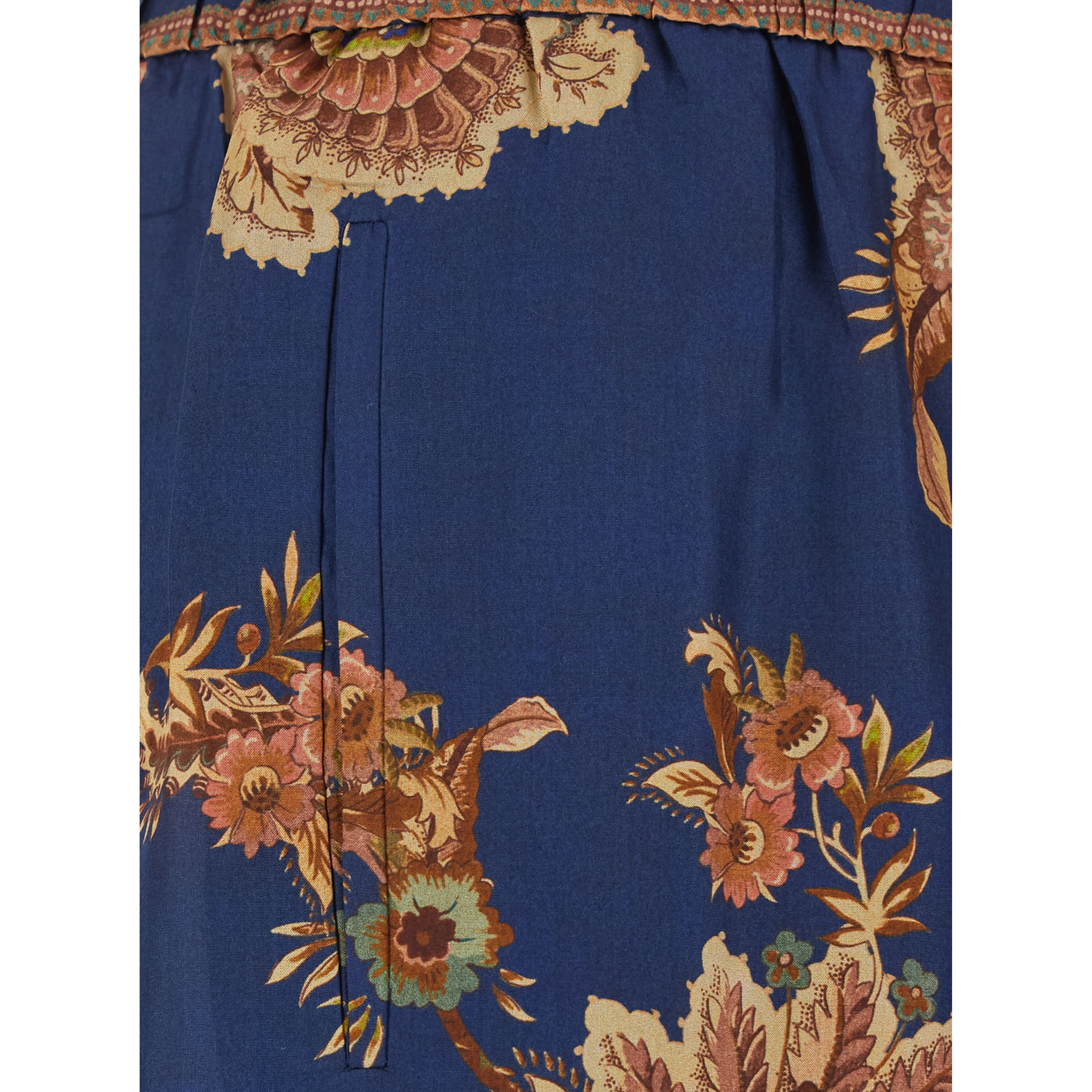 Aster  Multicolor Pants with elasticated drawstring waist and all-over print in silk for women