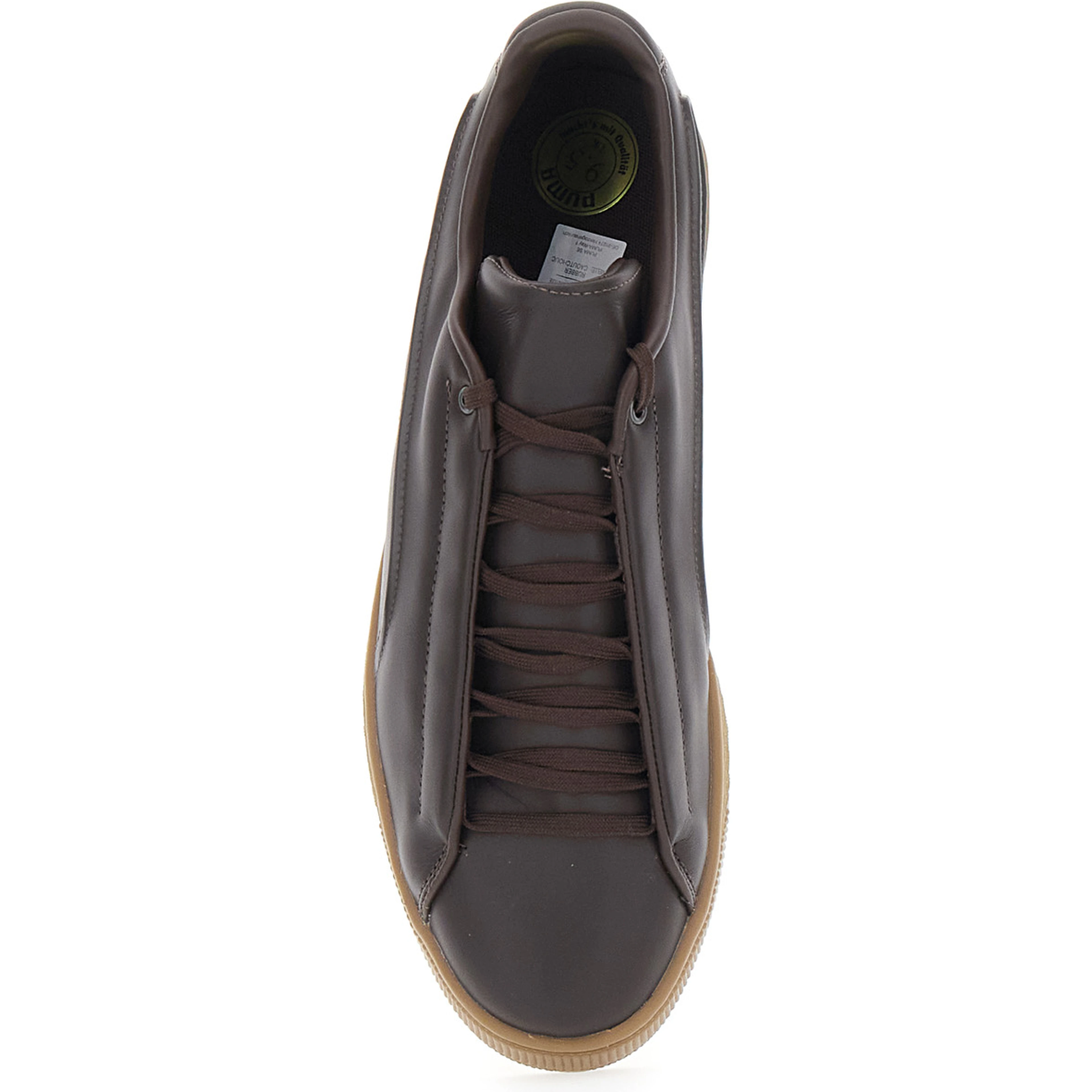 Brown low top sneakers with laces on the front in leather for men