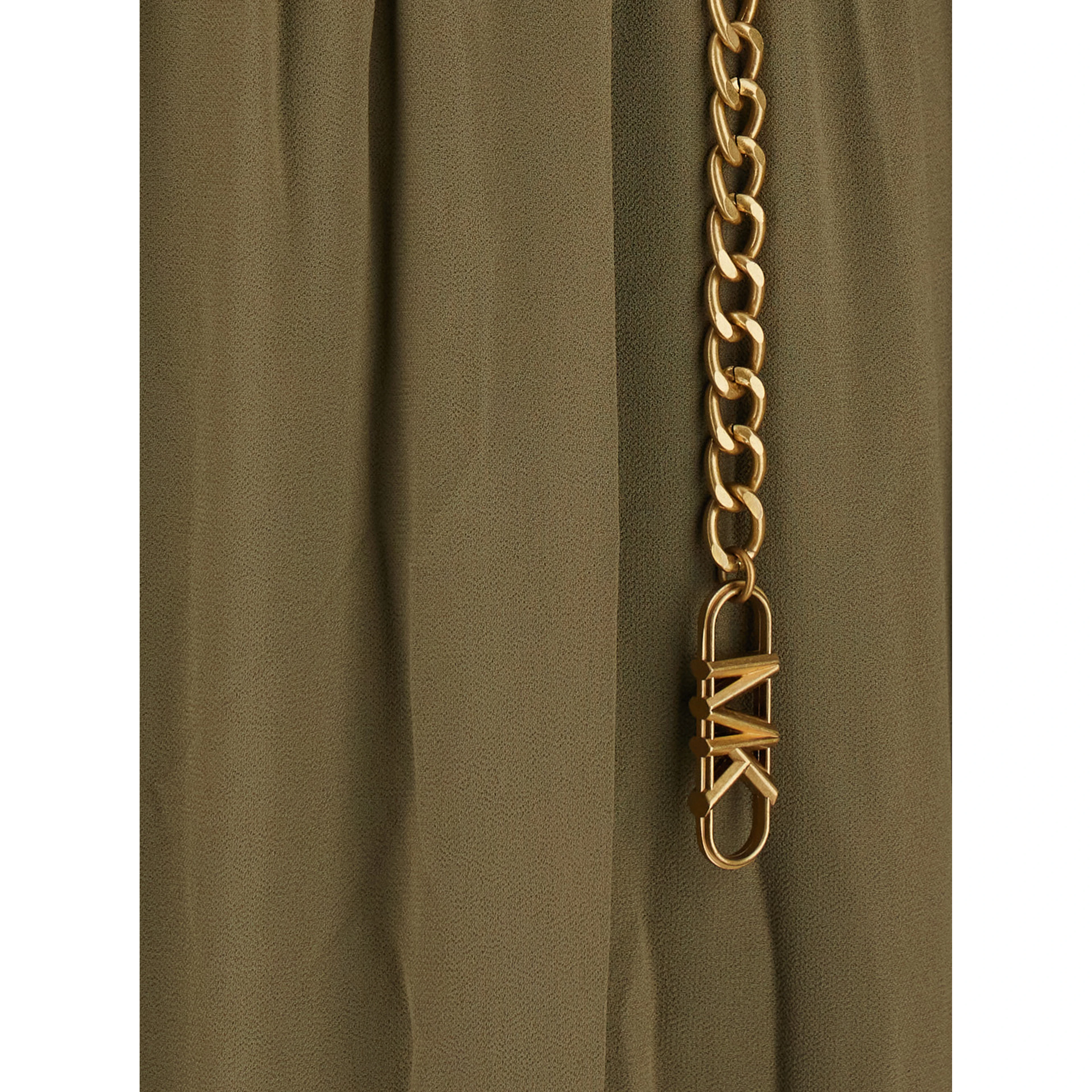 Green Long Dress with Long Sleeves and Ruches Details in Viscose for Women