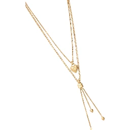 Gold Color Multi-Layer Necklace with Lobster Clasp on the Back in Brass for Women