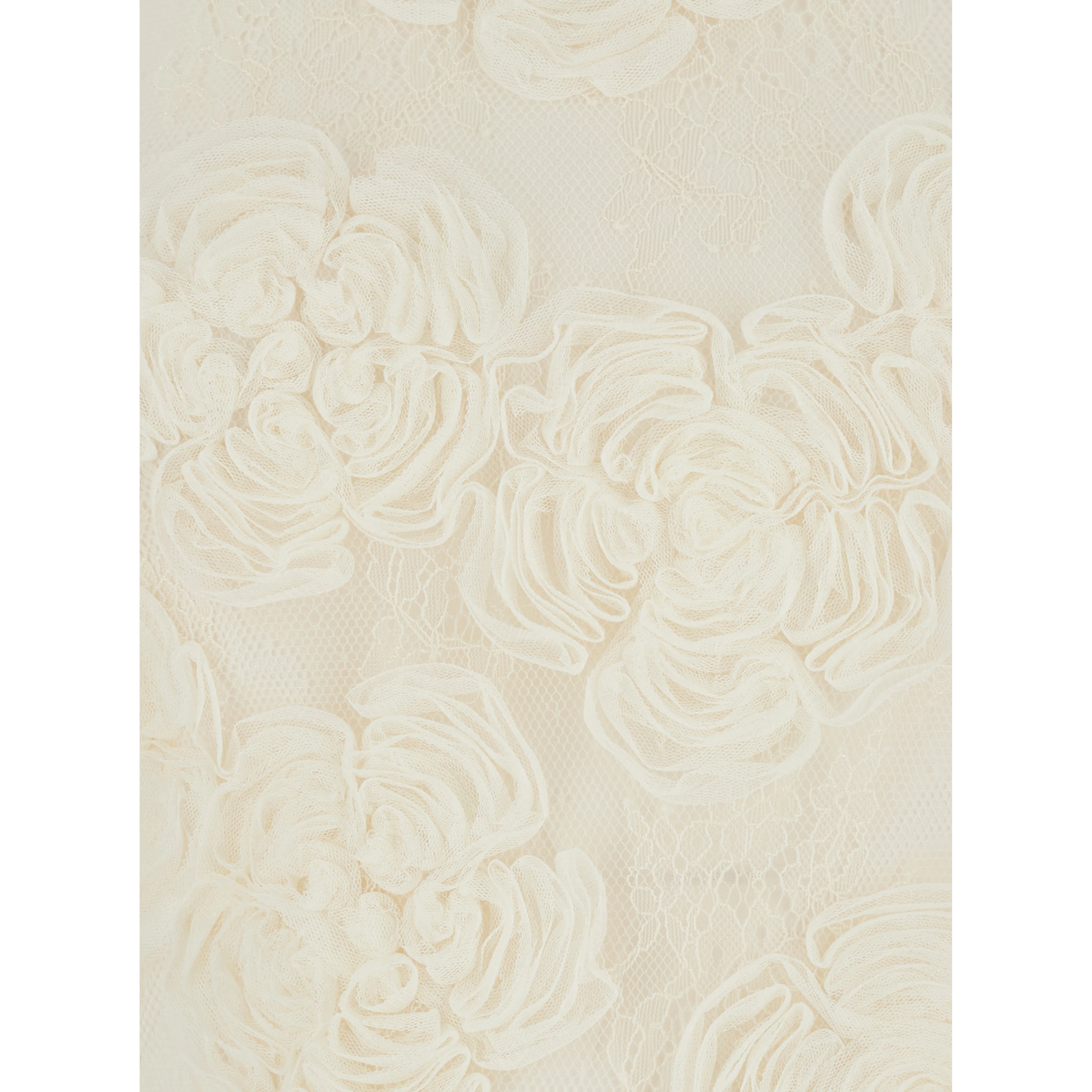 White Mini Dress with Long Flared Sleeves and All-Over Floral Embroidery in Tech Fabric for Women