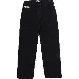 black Five-pocket trousers with patch in cotton for boy