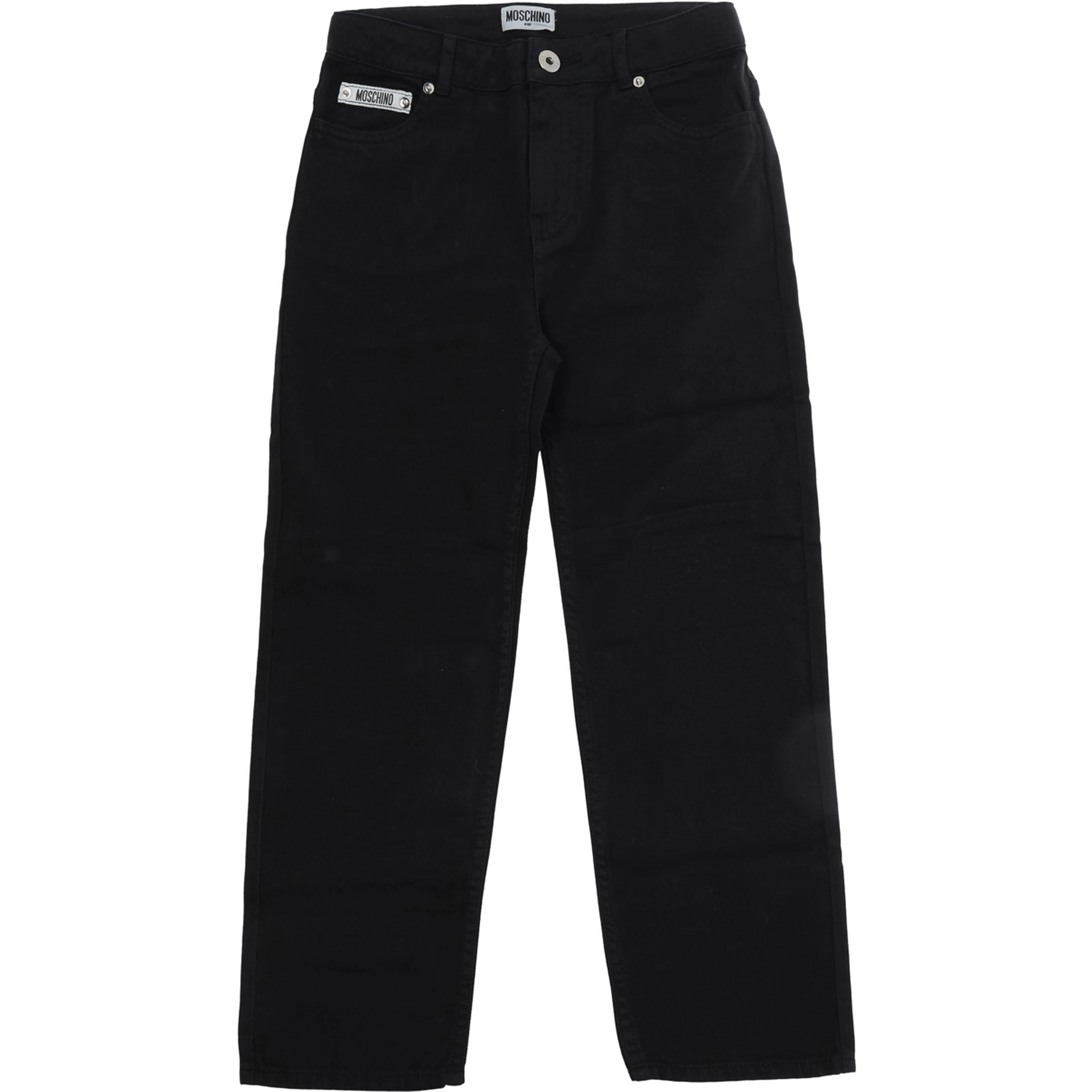 black Five-pocket trousers with patch in cotton for boy