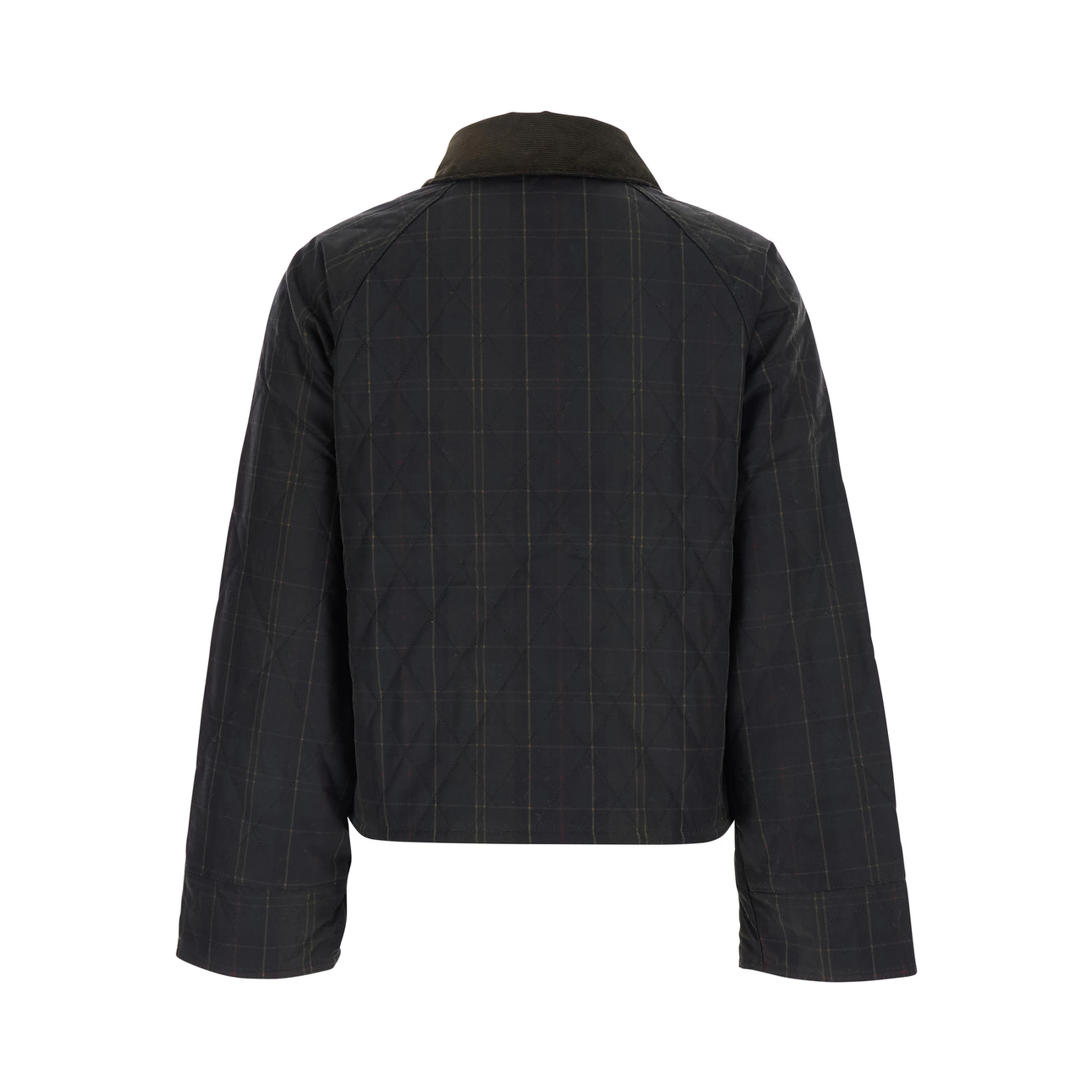 Green Jacket with collar and logo lettering on the front in cotton for women