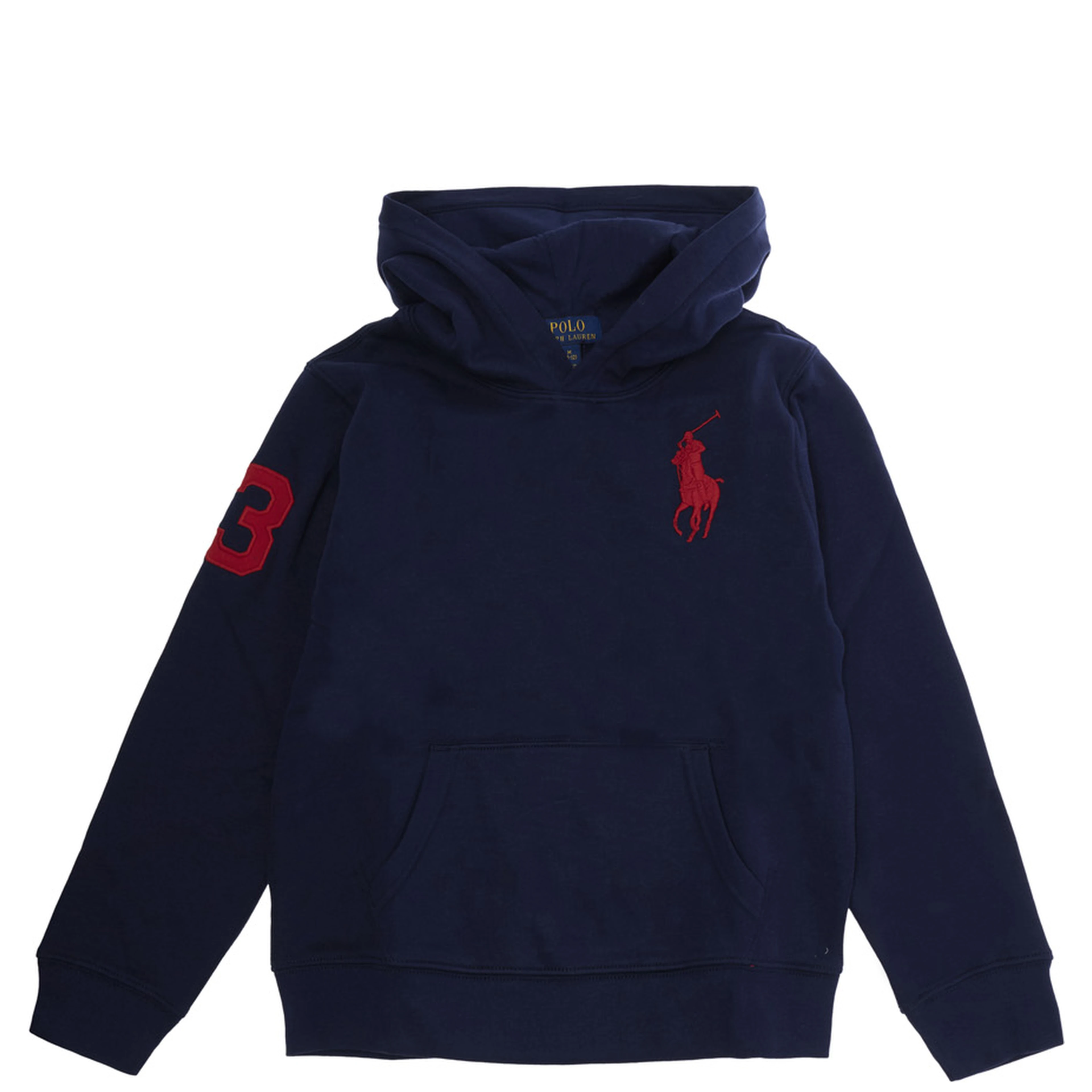 Blue Hoodie with Maxi Pony Logo in Cotton for Boy