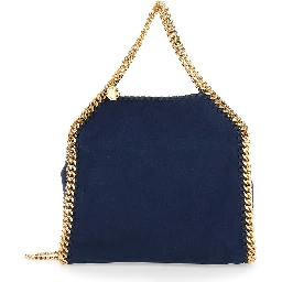 Falabella Mini Blue Handbag with Chain Handle and Strap in Eco Leather for Women