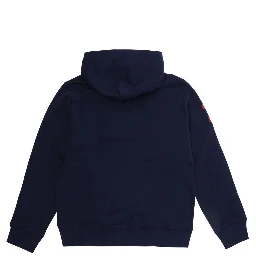 Blue Hoodie with Maxi Pony Logo in Cotton for Boy