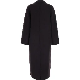 Clara brown Double-breasted coat with Notched revers and long sleeves in Wool Woman