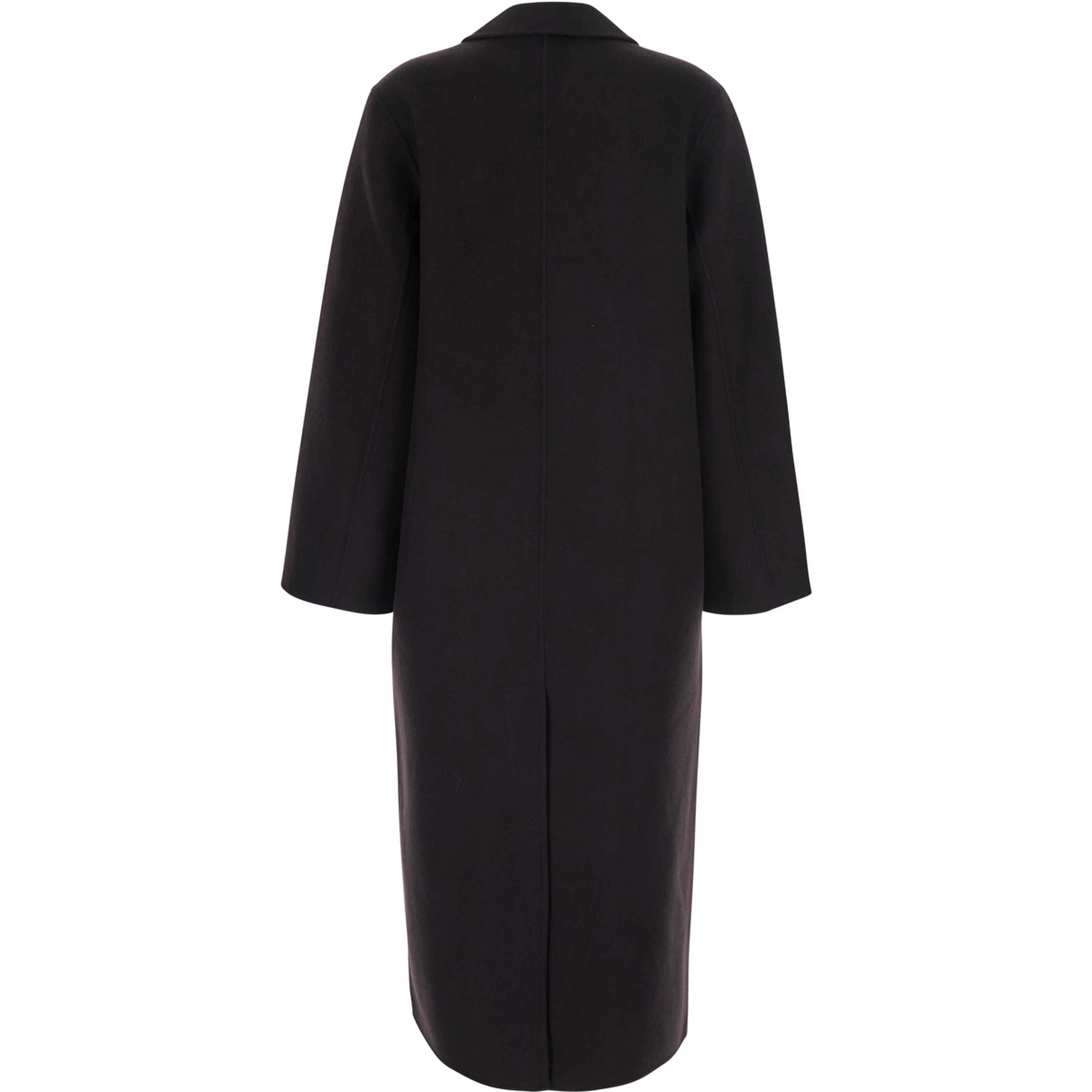 Clara brown Double-breasted coat with Notched revers and long sleeves in Wool Woman