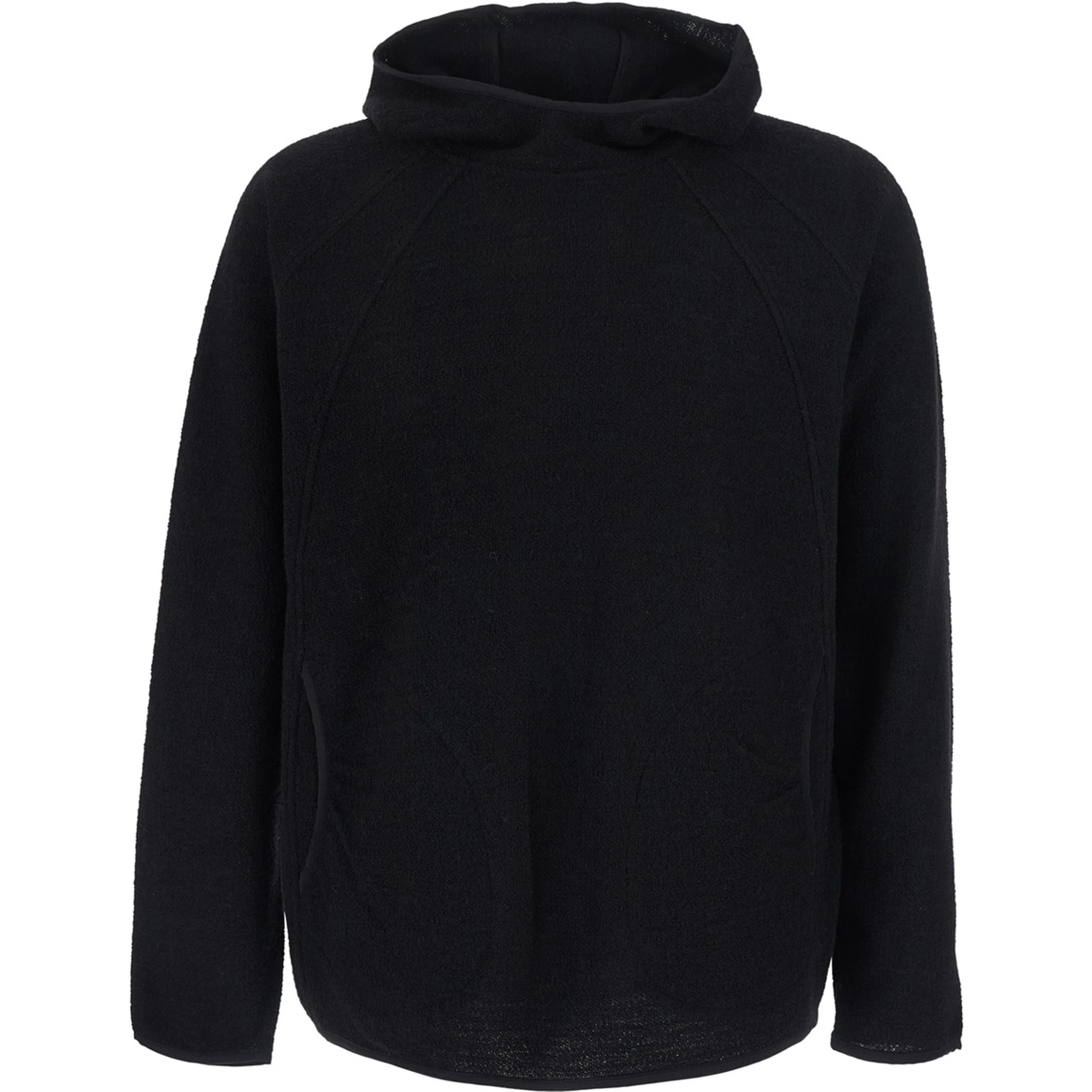 High-neck Pullover with Long Sleeves in Black Tech Fabric for Men