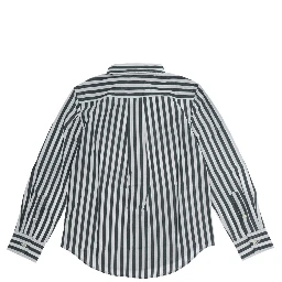 green Shirt with Pony logo on the front and striped Motif in cotton Boy