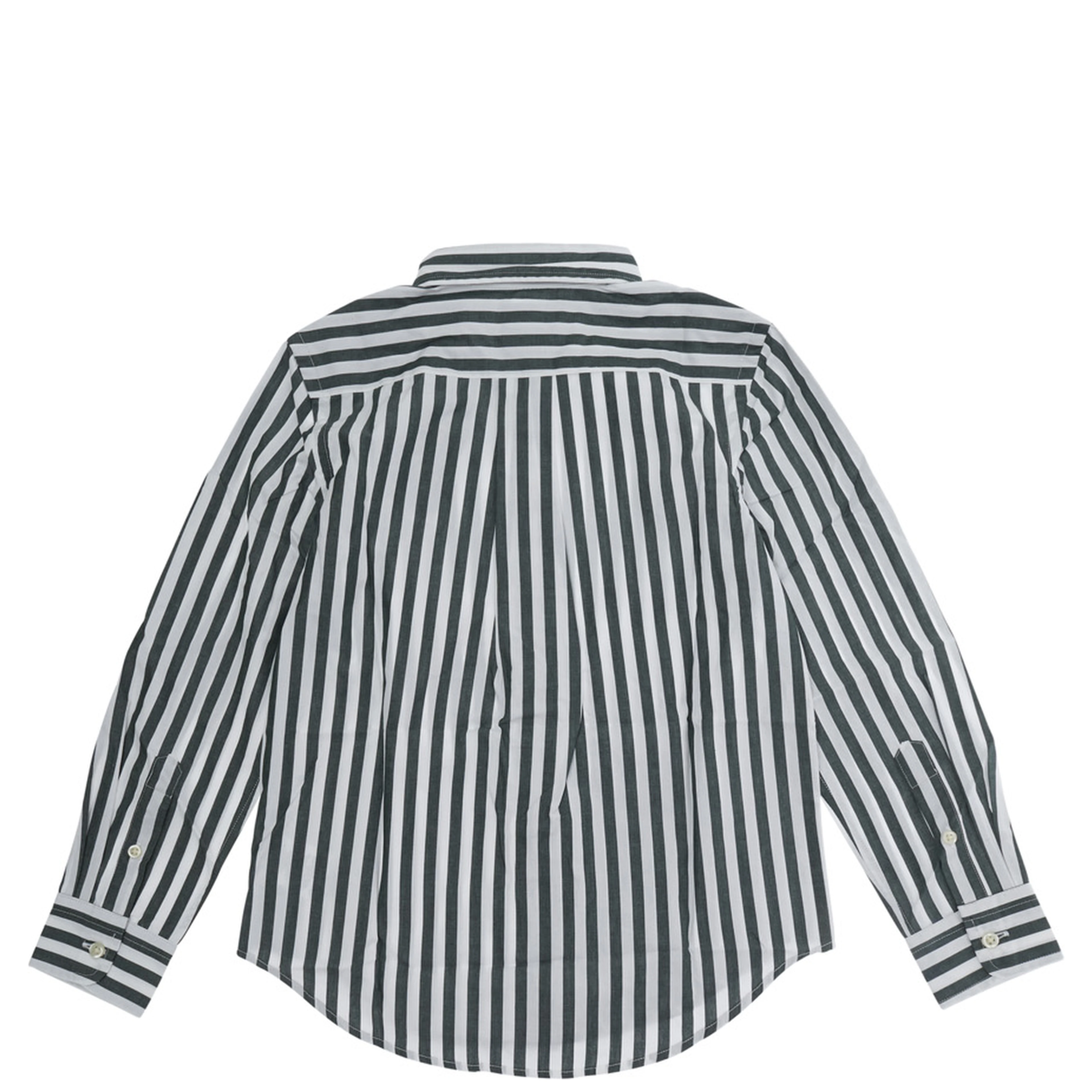 green Shirt with Pony logo on the front and striped Motif in cotton Boy