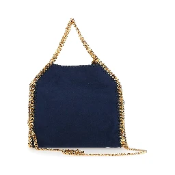 Falabella Mini Blue Handbag with Chain Handle and Strap in Eco Leather for Women