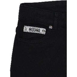 black Five-pocket trousers with patch in cotton for boy