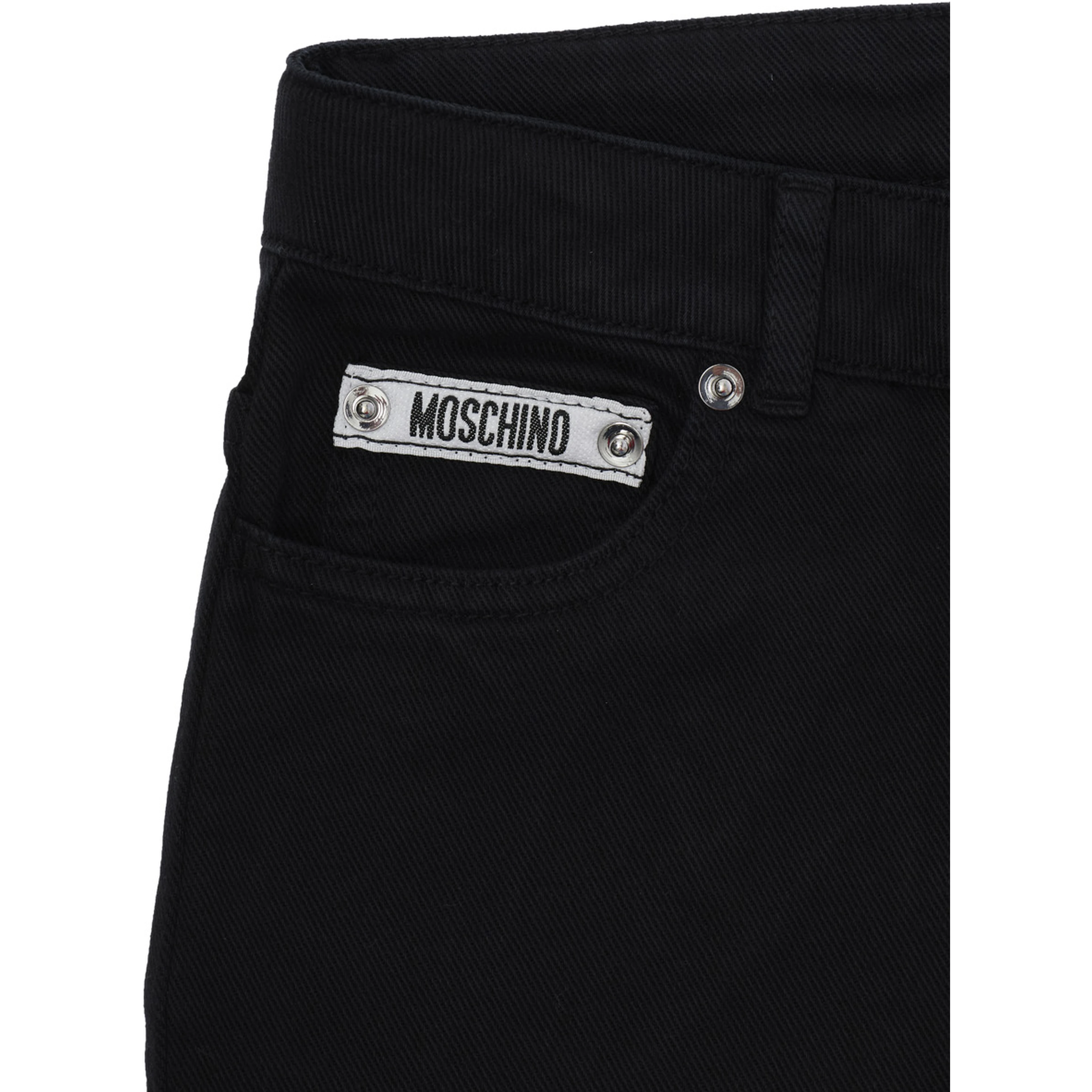 black Five-pocket trousers with patch in cotton for boy