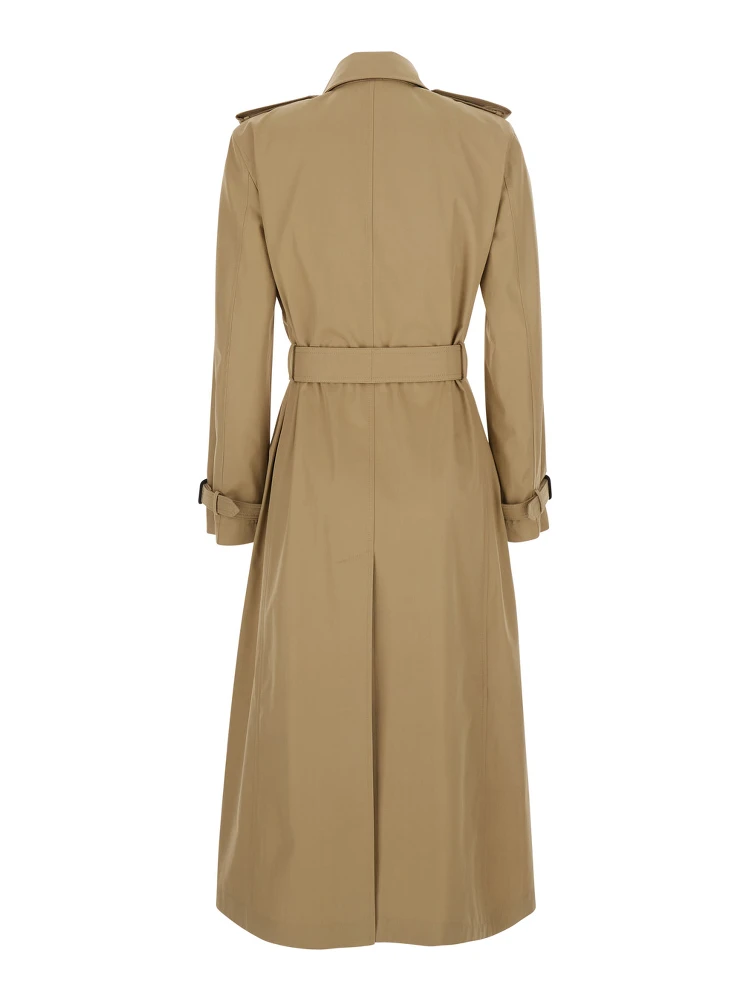 Beige Trench Coat with Adjustable Belt at the Front in Cotton for Women alternative