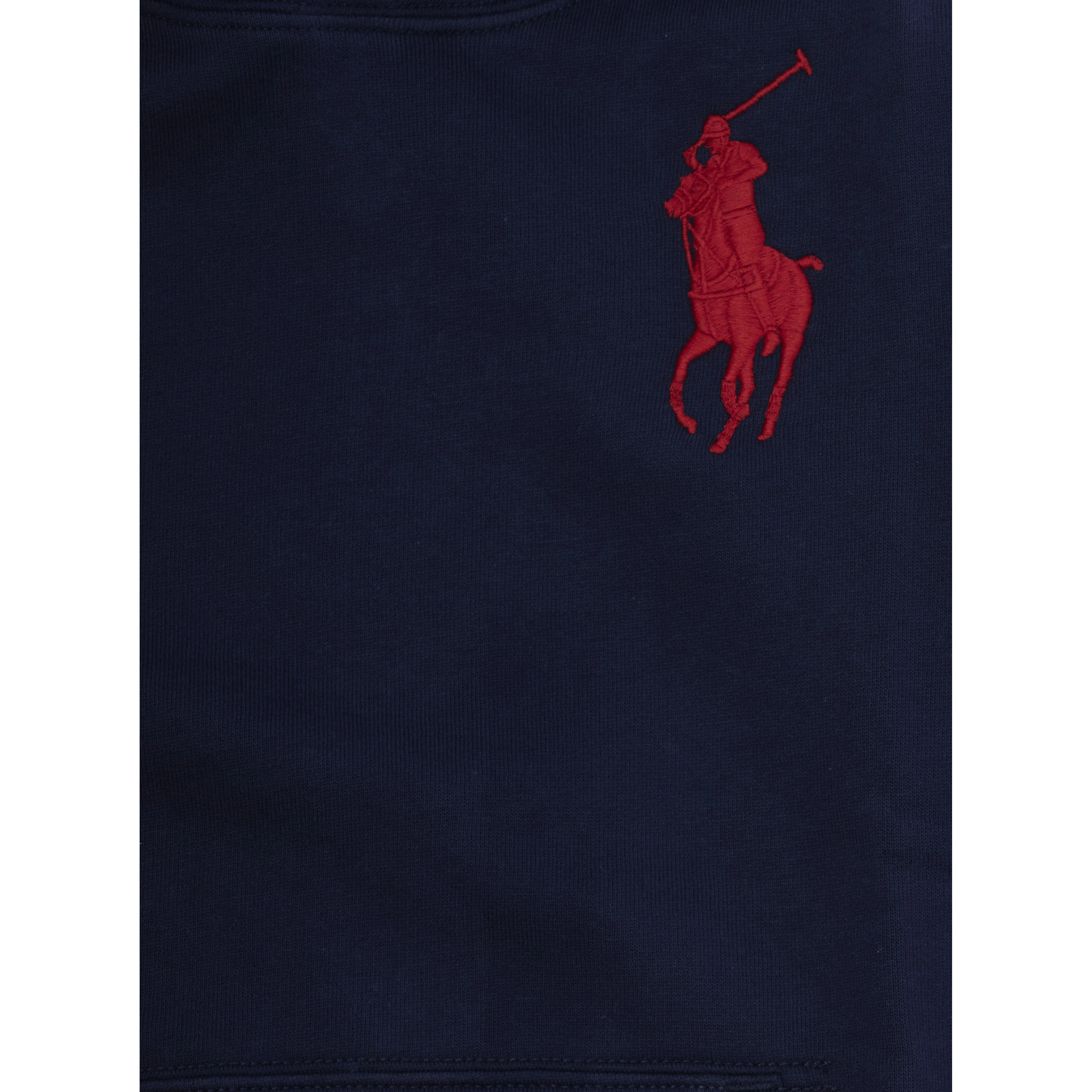 Blue Hoodie with Maxi Pony Logo in Cotton for Boy