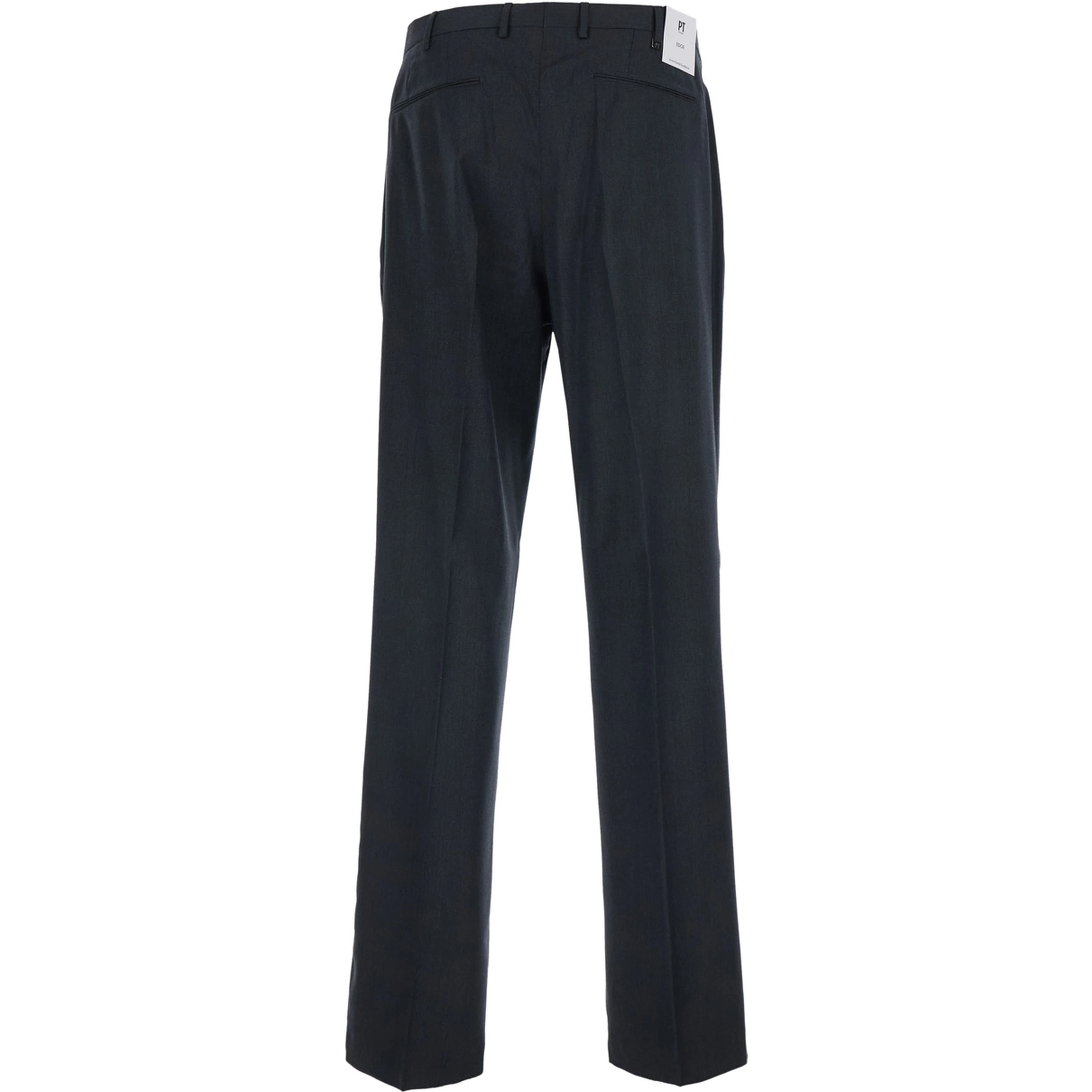 Gray Pants with Belt Loops and Front Pleats in Wool Blend for Men