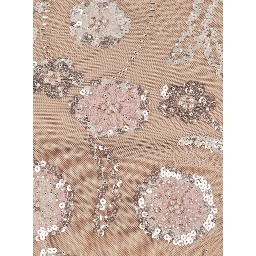 Pink Long dress with all-over sequins in Fabric Woman