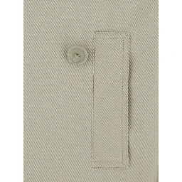 Beige Oversized Trench with Wide Collar and Button Cuffs in Cotton for Women