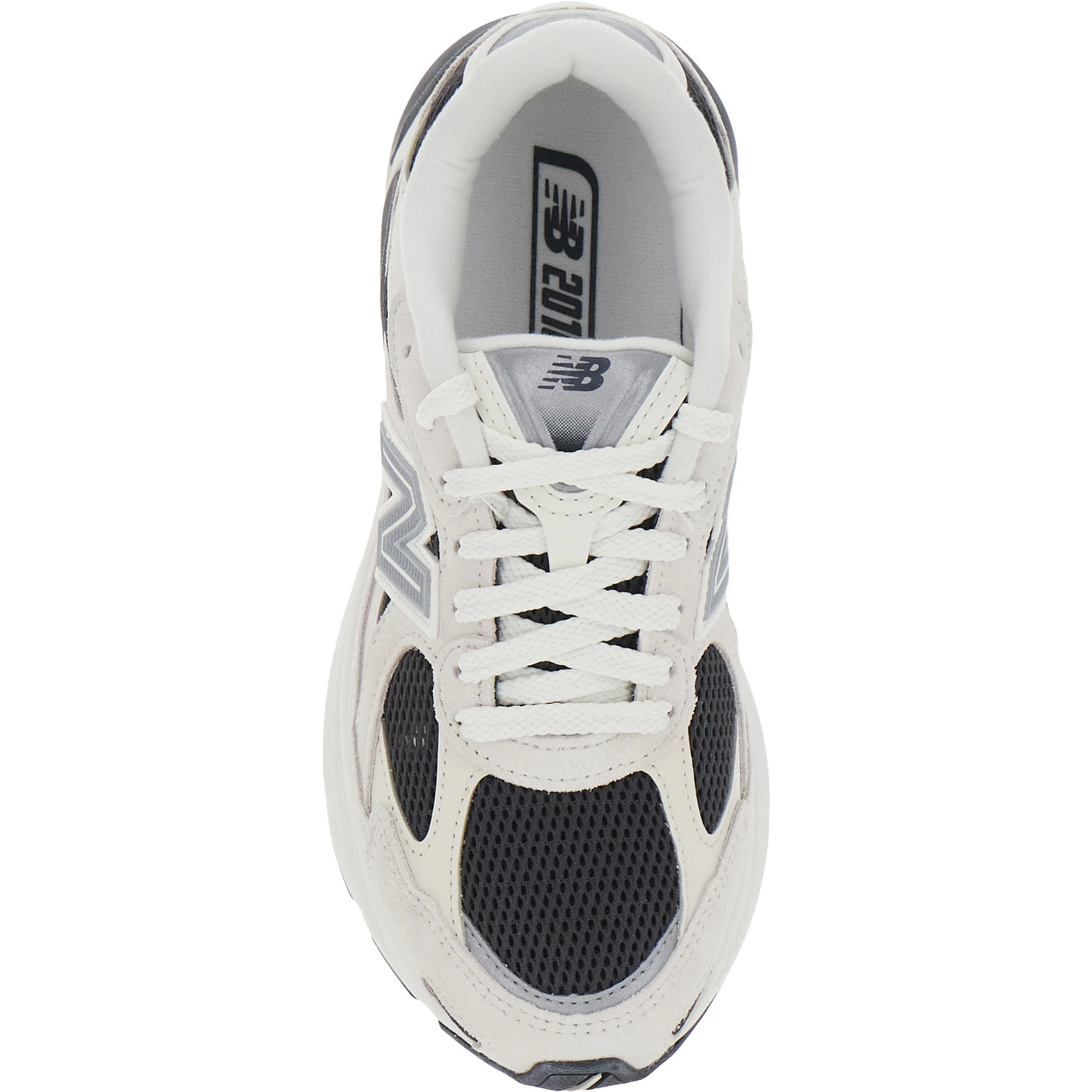 U2010 Beige Low Top Sneakers with Logo Patch on the Side in Leather and Fabric Unisex