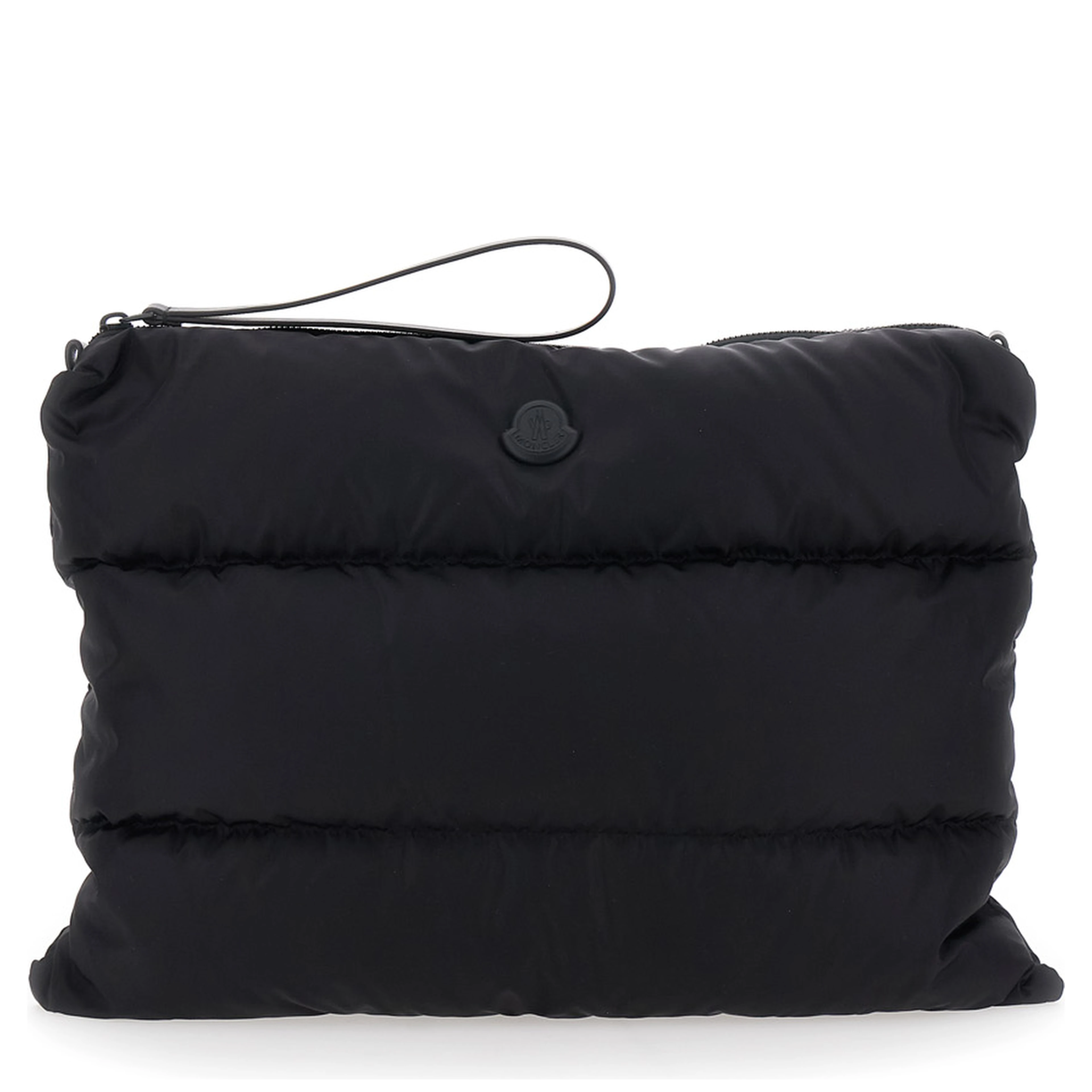 Laptop Bag Caradoc with Wrist Strap and Logo Patch on the Front in Black Tech Fabric for Men