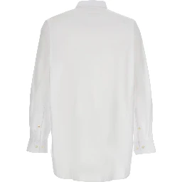 UNISEX STRIPED SHIRT WOVEN with collar and long sleeves in pink cotton